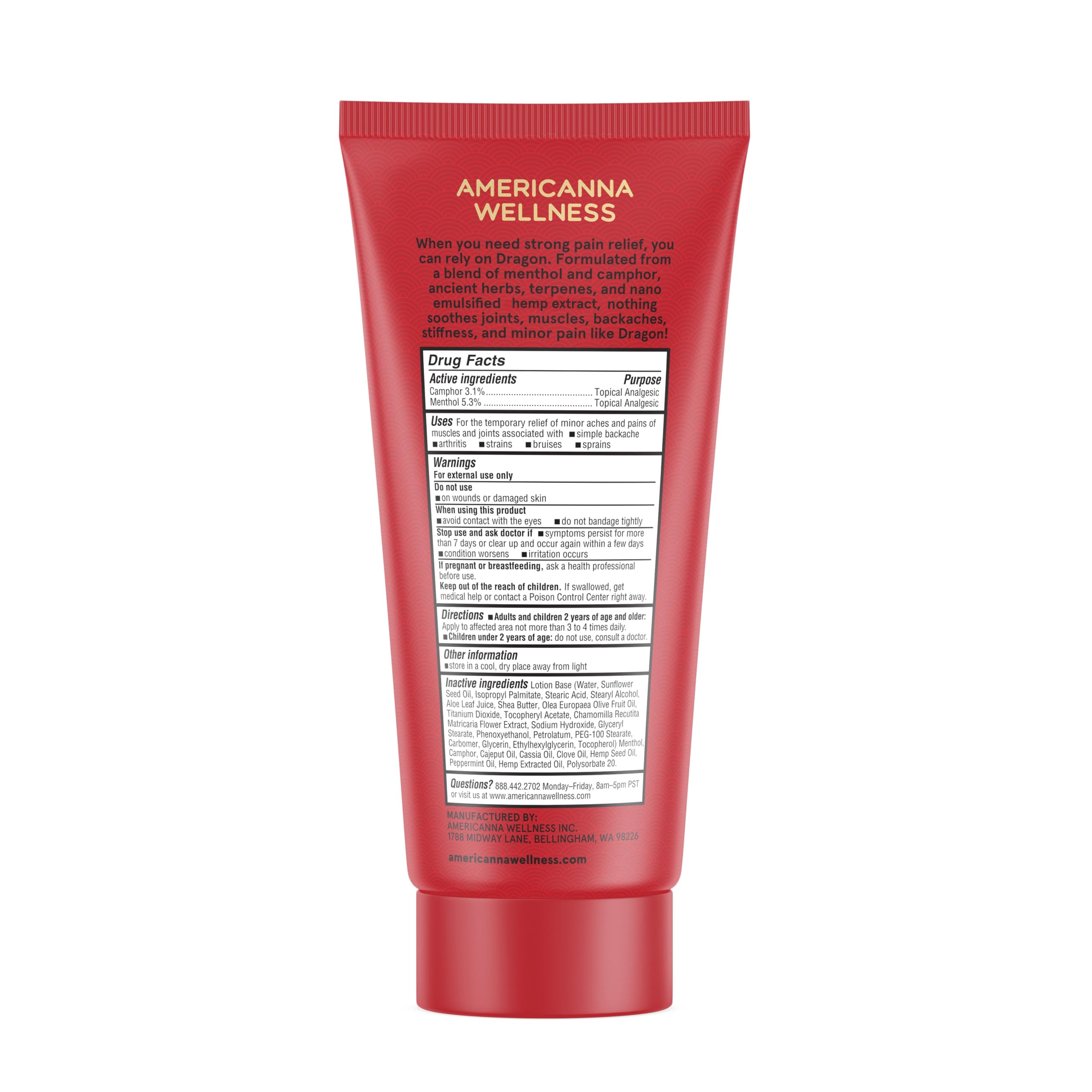 Americanna Wellness Dragon Lotion 3.4oz Regular Red Americanna Wellness buy supplements canada