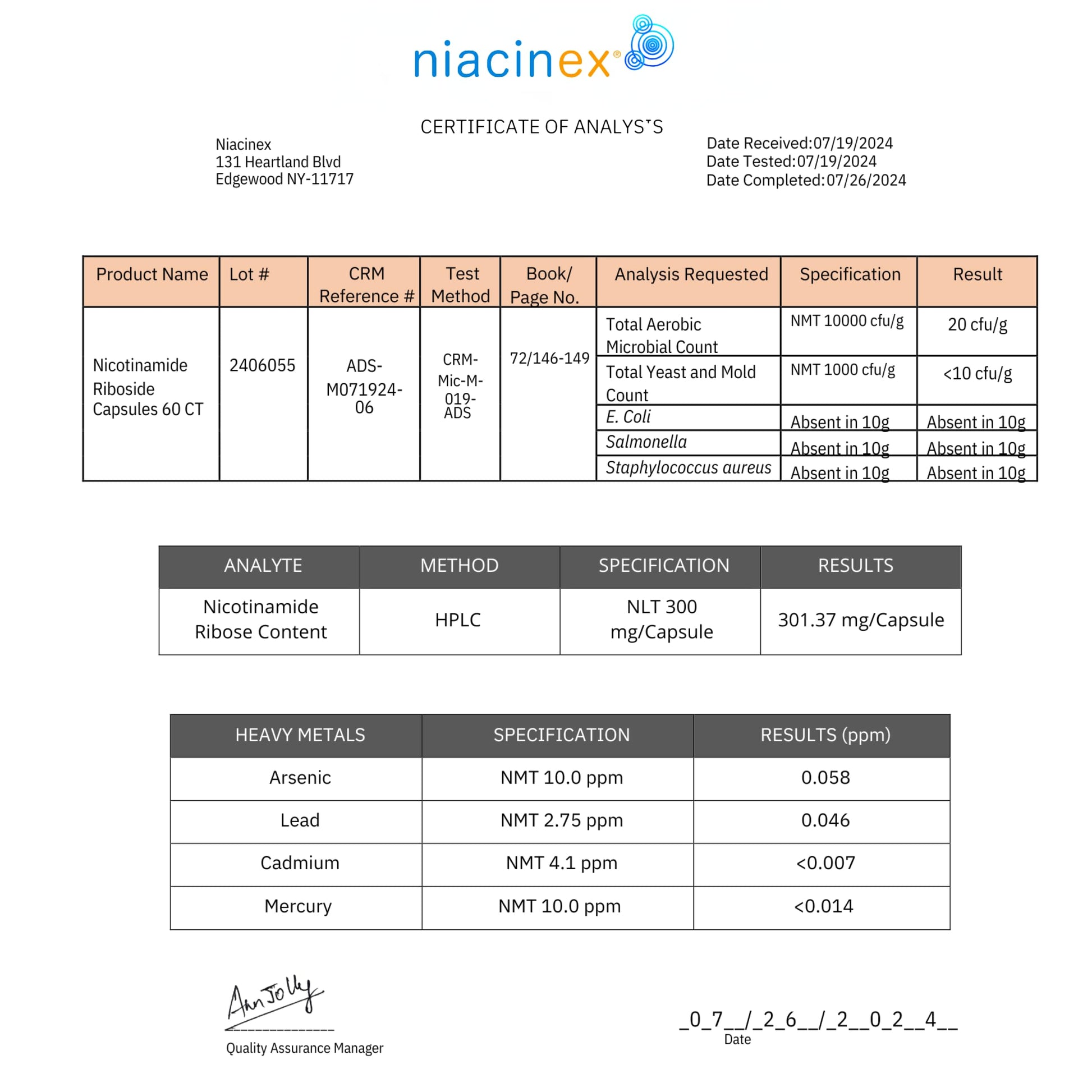 Niacinex NAD+ Supplement - 600mg Pure Nicotinamide Riboside (NR) - Healthy Aging, Mental Clarity & Energy Booster - Cell Regeneration Supplements for Women and Men - 60 NAD Plus Capsules - Made in USA Niacinex buy supplements canada