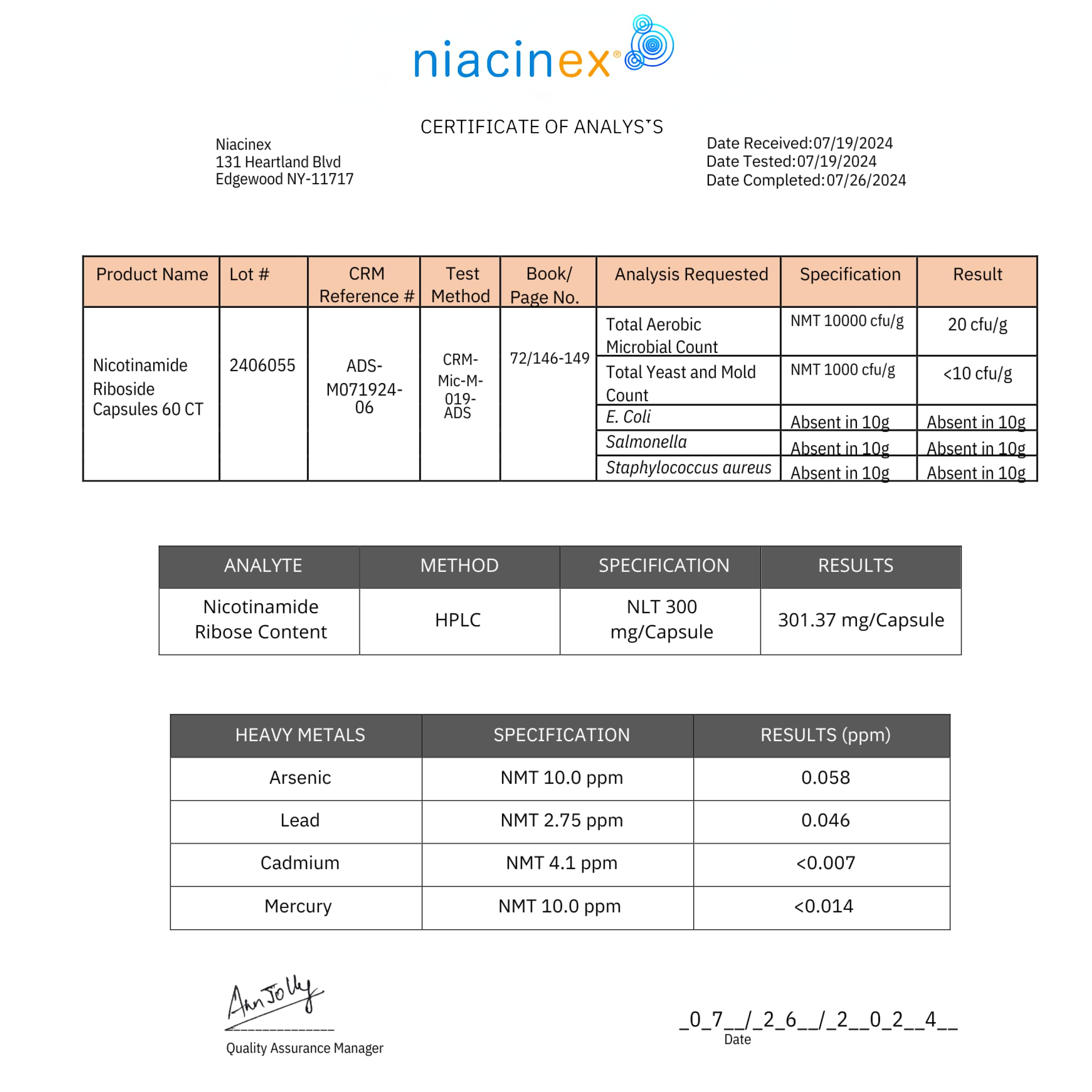 Niacinex NAD+ Supplement - 600mg Pure Nicotinamide Riboside (NR) - Healthy Aging, Mental Clarity & Energy Booster - Cell Regeneration Supplements for Women and Men - 60 NAD Plus Capsules - Made in USA Niacinex buy supplements canada