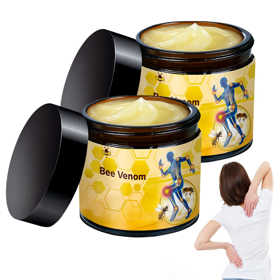 2 Pcs Bee Venom-Relief Cream, Professional Bee Venom Cream, Natural Joint Relief Gel, for Neck, Waist, Back Hand Feet and Leg YIVANNUO buy supplements canada