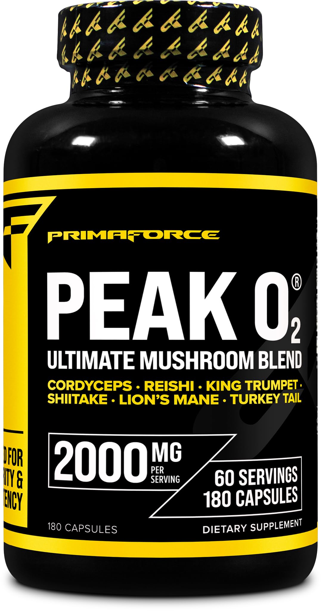 Primaforce Peak O2 Performance Mushroom Powered Oxygen Absorption Booster (180 Capsules) (2,000 mg Per Serving, 60 Servings) - Athletic Performance Supplement, Ultimate Mushroom Blend Primaforce buy supplements canada