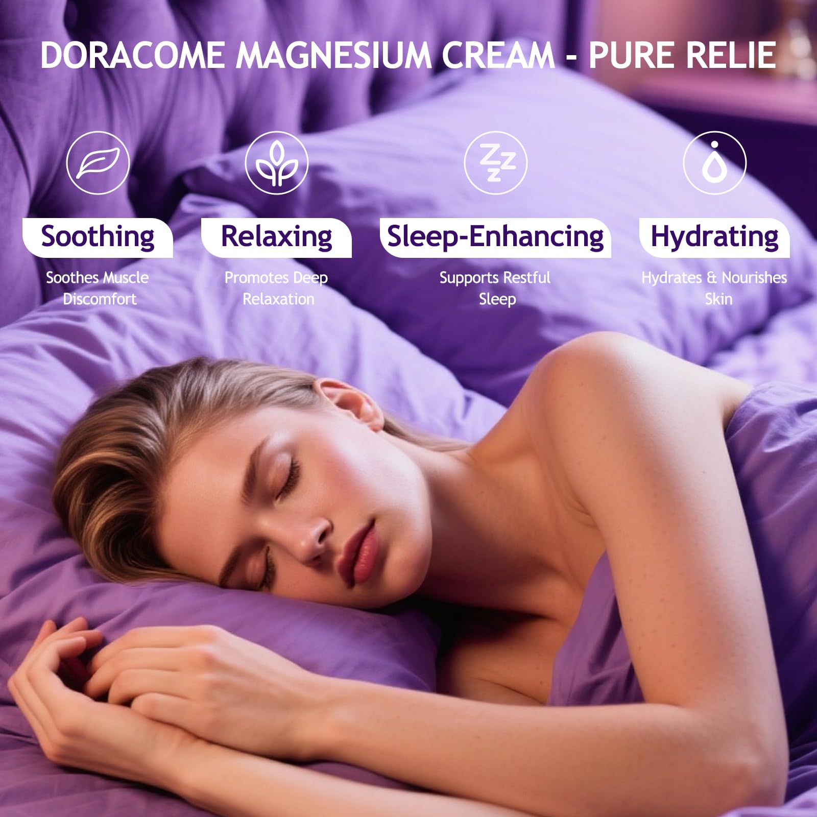 Doracome Magnesium Moisturizing Cream for Muscle Relief, Sleep Support and Stress Relief, Fast-Absorbing Formula,Skin Friendly,Lightly Scented-SJX Doracome buy supplements canada