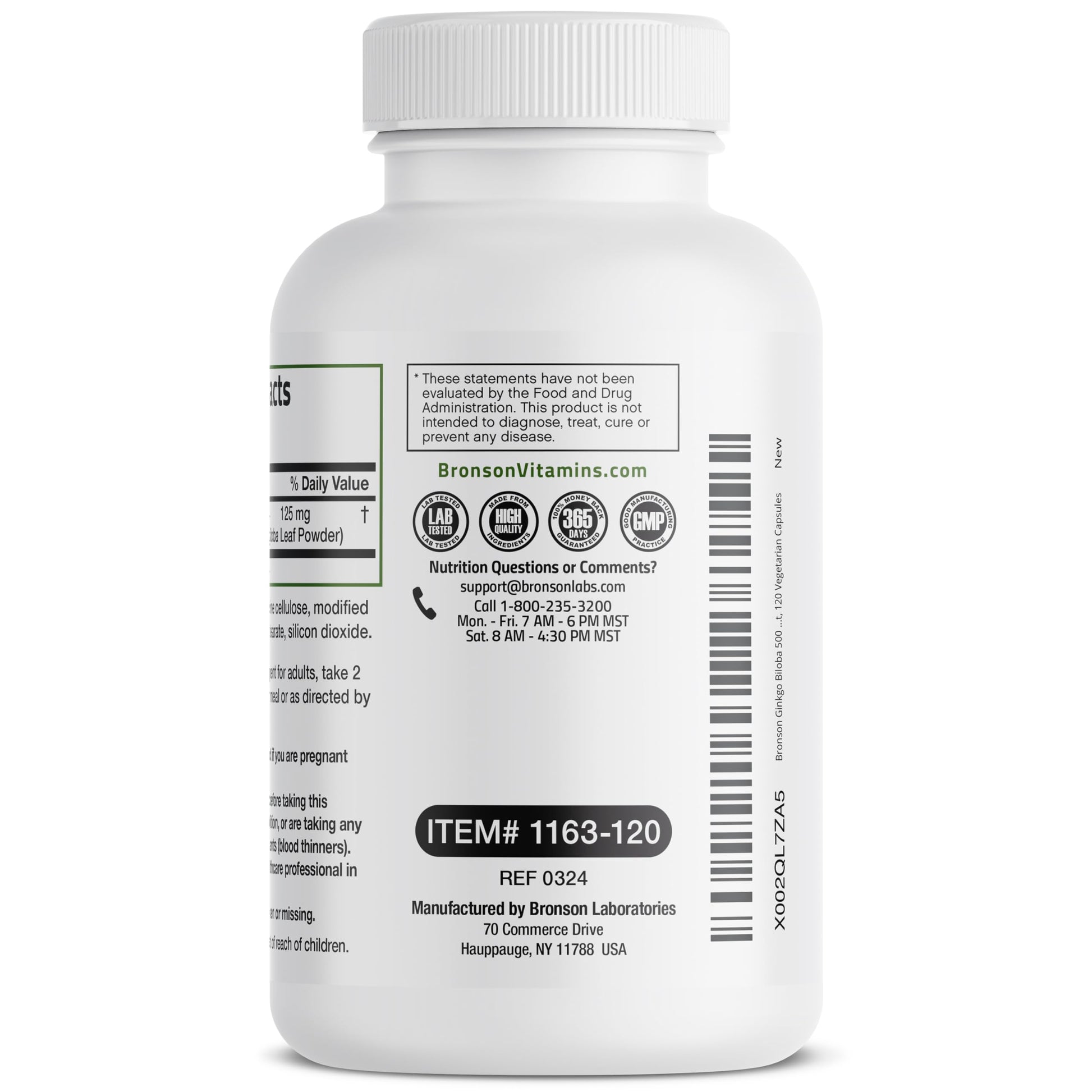 Bronson Ginkgo Biloba Extra Strength Supports Brain Function & Memory Support, 120 Vegetarian Capsules Bronson buy supplements canada