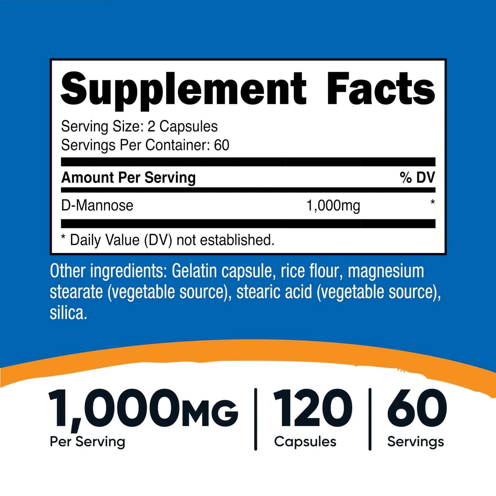 Nutricost D-Mannose 1000mg Per Serving, 120 Capsules - 500mg Per Capsule, Urinary Tract Health, Non-GMO and Gluten Free (Pack of 2) Nutricost buy supplements canada