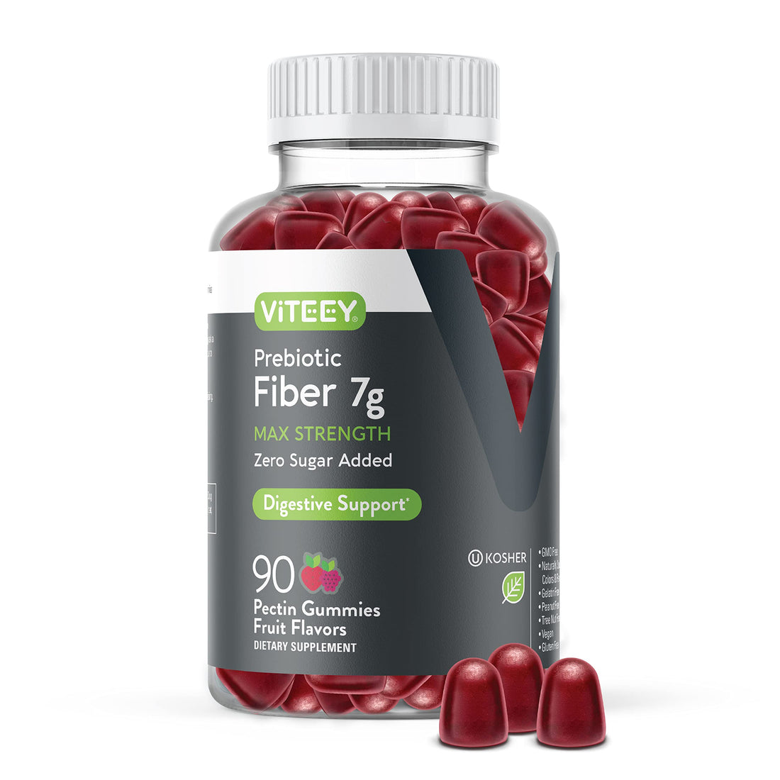Prebiotic Fiber Gummies 7G Extra Strength [Zero Sugar Added] Digestive Heath Regularity Viteey buy supplements canada