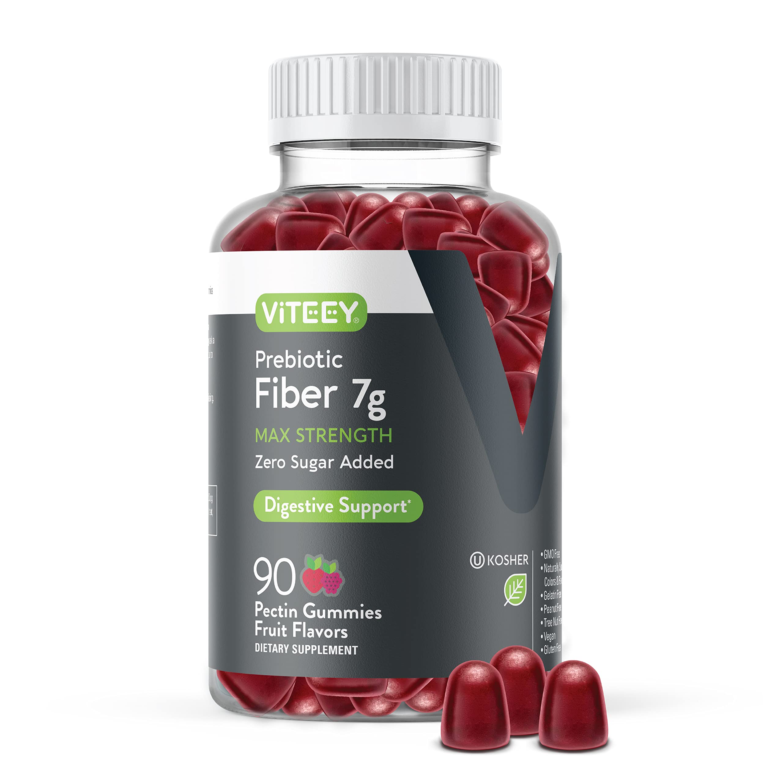 Prebiotic Fiber Gummies 7G Extra Strength [Zero Sugar Added] Digestive Heath Regularity Viteey buy supplements canada