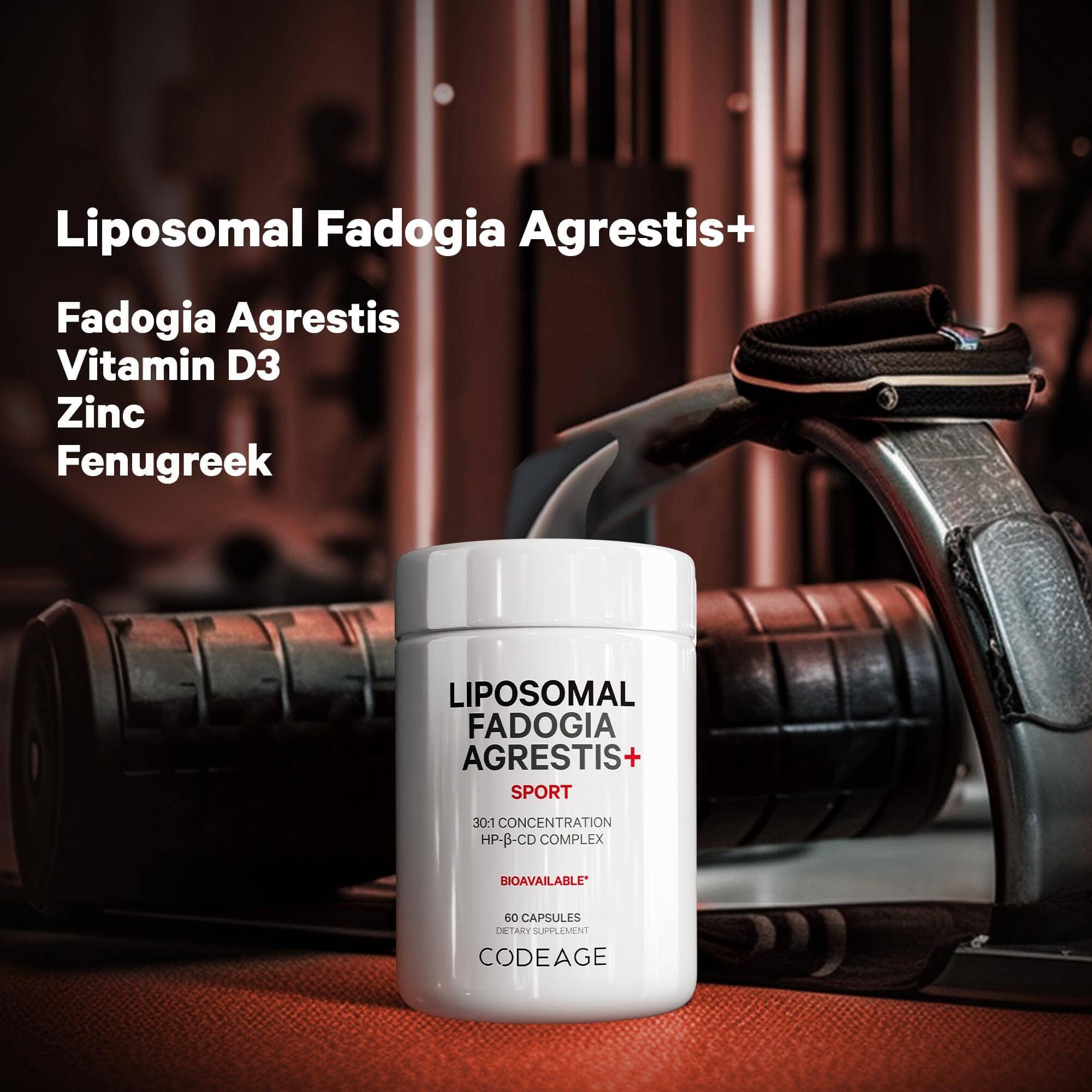 Codeage Liposomal Fadogia Agrestis 600mg Supplement - Fadogia Agrestis 30:1 Extract, Vitamin D3, Zinc, Fenugreek, BioPerine Black Pepper - 2-Month Supply - Liposomal Delivery - Non-GMO, 60 Capsules Codeage buy supplements canada