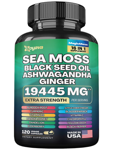 Zoyava Sea Moss 7000mg Black Seed Oil 4000mg Ashwagandha 2000mg Turmeric Zoyava buy supplements canada