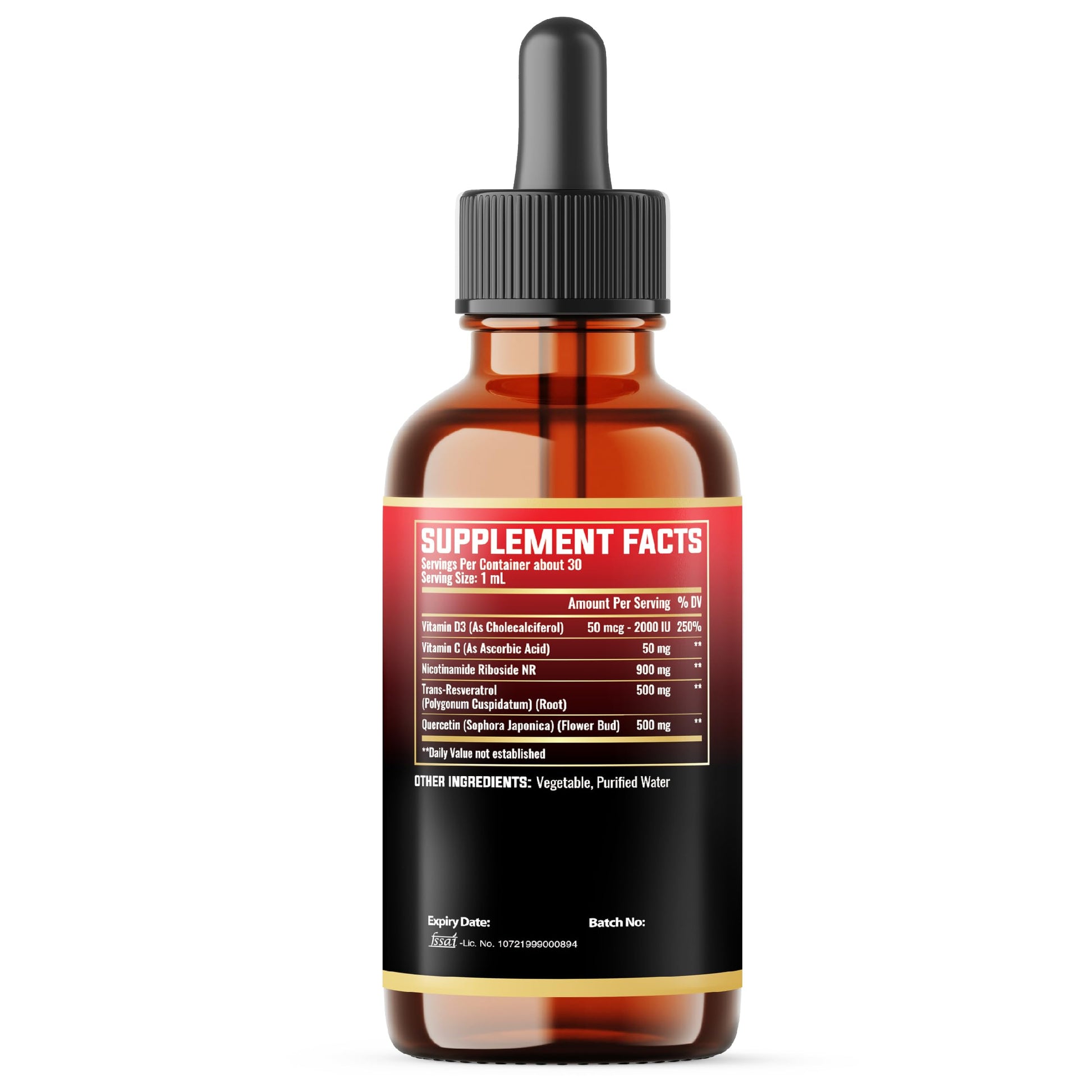 MILIVOL 5in1 NAD+ Liquid Drops w/Nicotinamide Riboside NR 900mg, Quercetin 500mg, Trans-resveratrol 500mg, Vitamin D3-C - Cellular Energy & Repair, Vitality, Healthy Aging - 1FL Oz - 1 Month Supply MILIVOL buy supplements canada