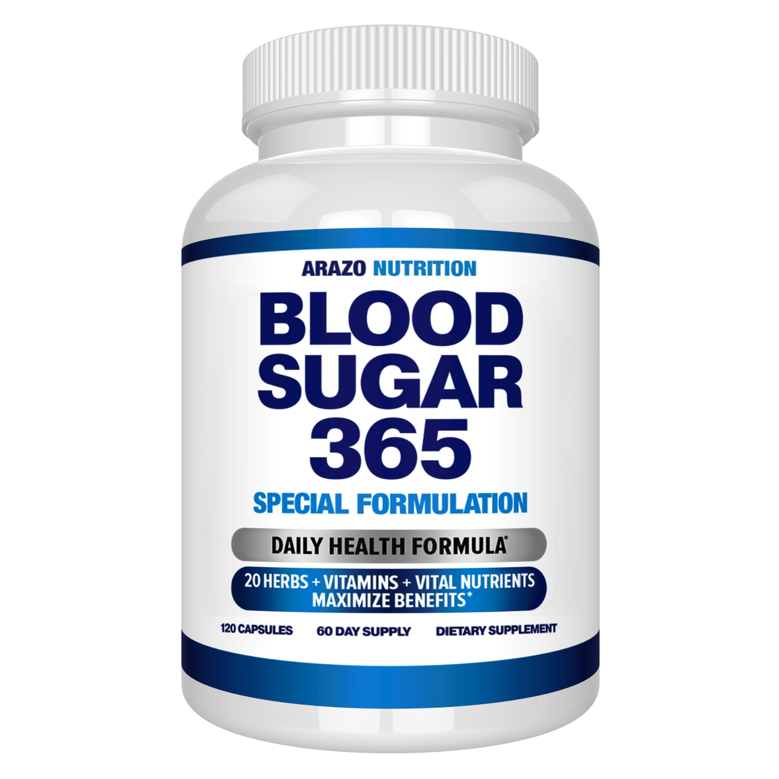 Arazo Nutrition Blood Sugar 365 Supplement – Supports Healthy Energy Levels - 120 Herbal Pills - 60 Day Supply Aus Healthcare buy supplements canada