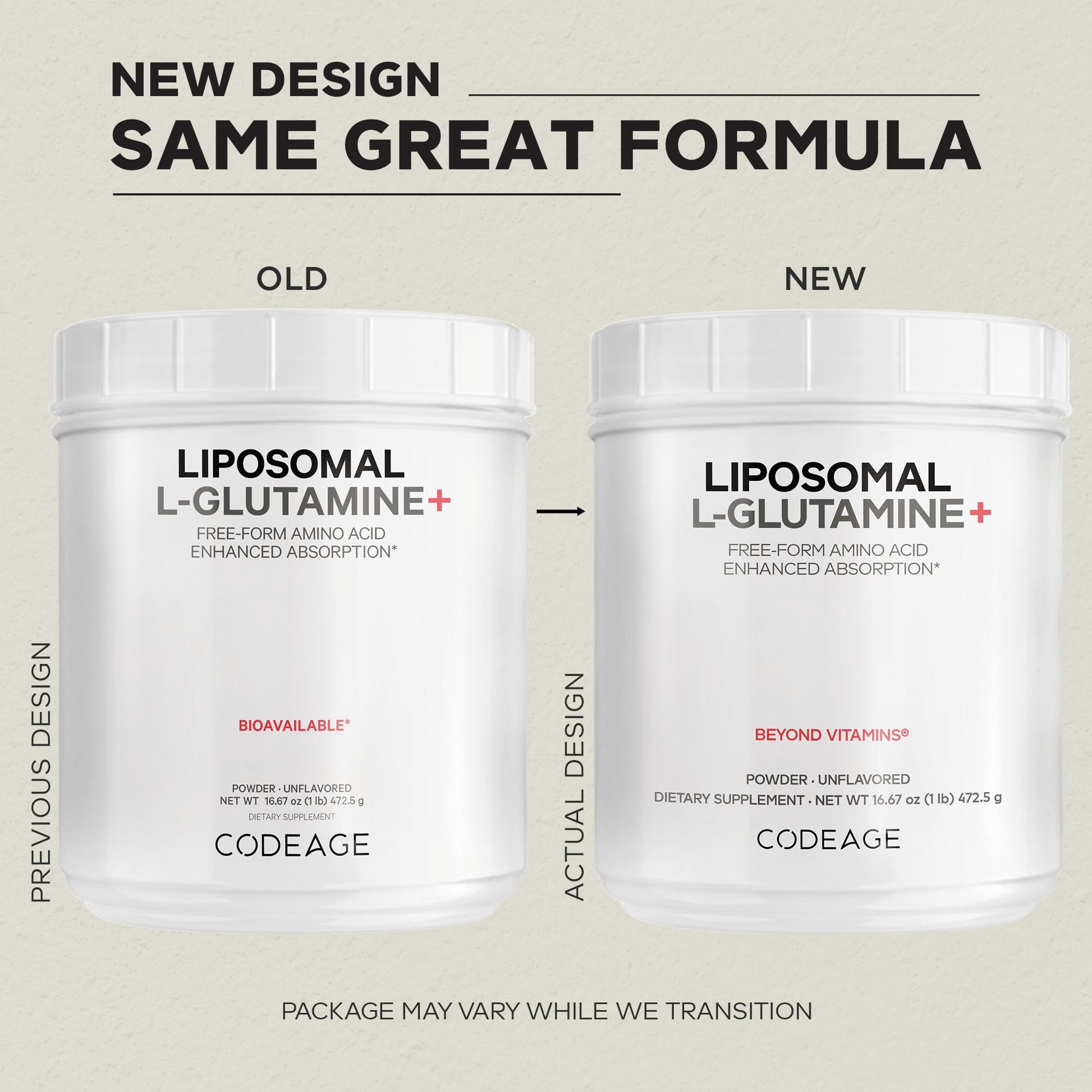 Codeage Liposomal L-Glutamine Powder - High-Potency L-Glutamine 5,000 mg per Serving - 3-Month Supply - Liposomal Delivery, Free-Form Amino Acid, Unflavored Glutamine - Non-GMO Gluten-Free - 16.67 oz Codeage buy supplements canada