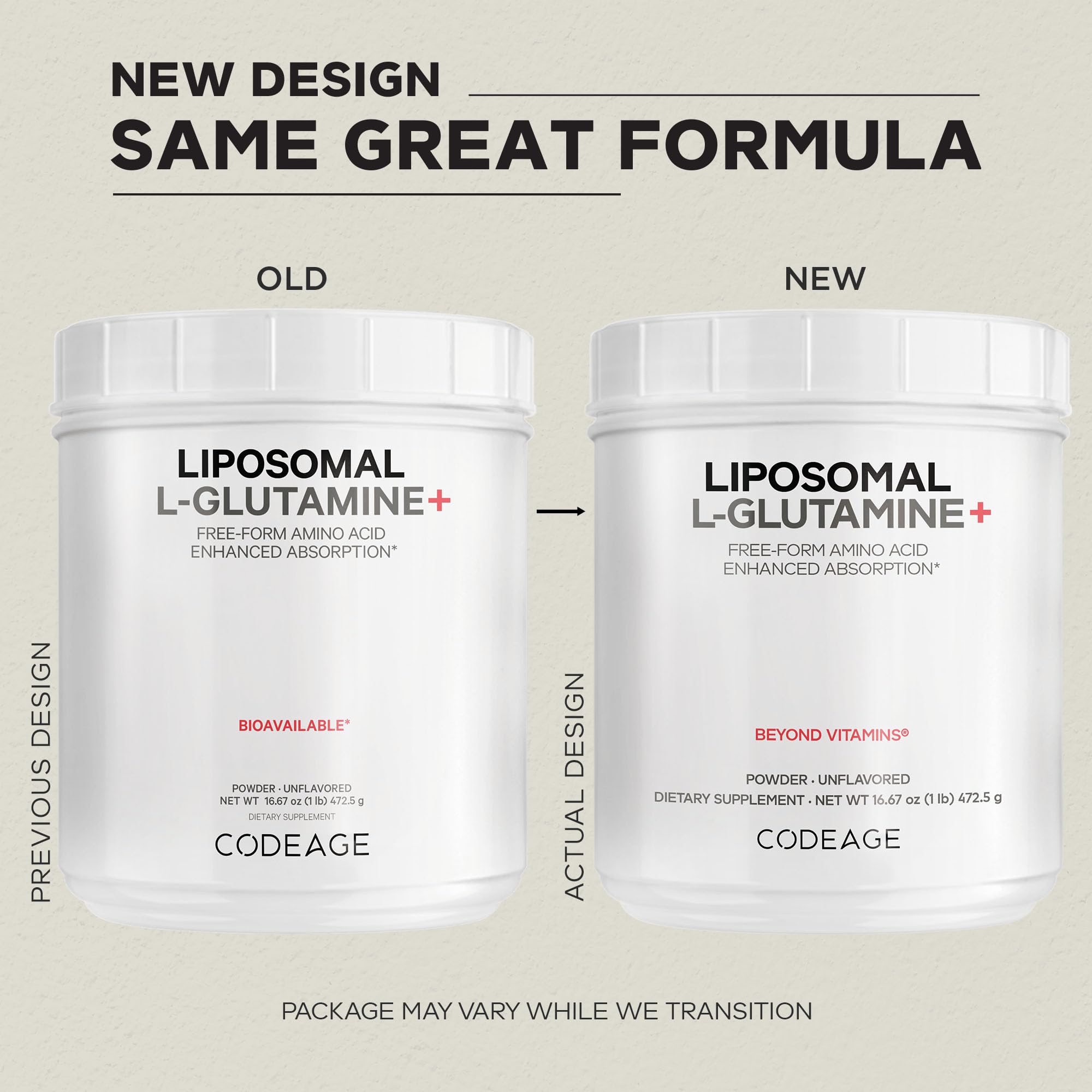 Codeage Liposomal L-Glutamine Powder - High-Potency L-Glutamine 5,000 mg per Serving - 3-Month Supply - Liposomal Delivery, Free-Form Amino Acid, Unflavored Glutamine - Non-GMO Gluten-Free - 16.67 oz Codeage buy supplements canada