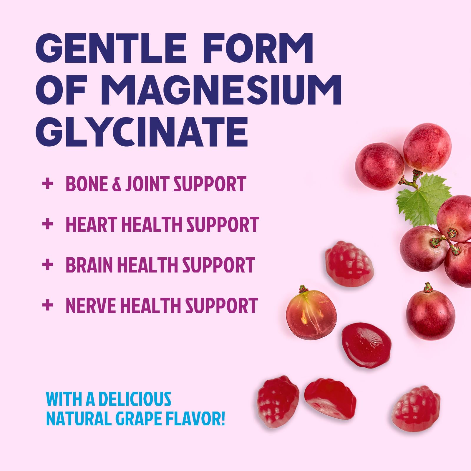 Magnesium Glycinate Gummies - Sugar Free - 100% Chelated Magnesium Gummy Supplement for Max Absorption - for Sleep Support & Heart, Muscle & Bone Health - Gentle on Stomach, Grape Flavor - 60 Gummies Nature's Peak buy supplements canada
