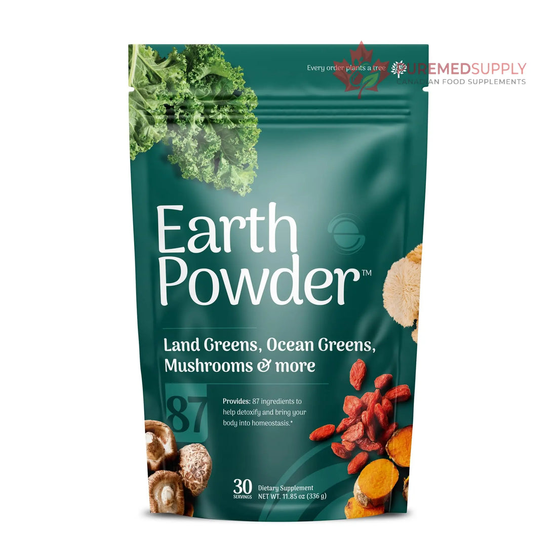 Earth Powder Daily Foundational Nutrition Supplement with 28 Greens & 10 Mushrooms | 87 Nutrients for Energy, Gut Health & Mental Clarity Earth Powder buy supplements canada