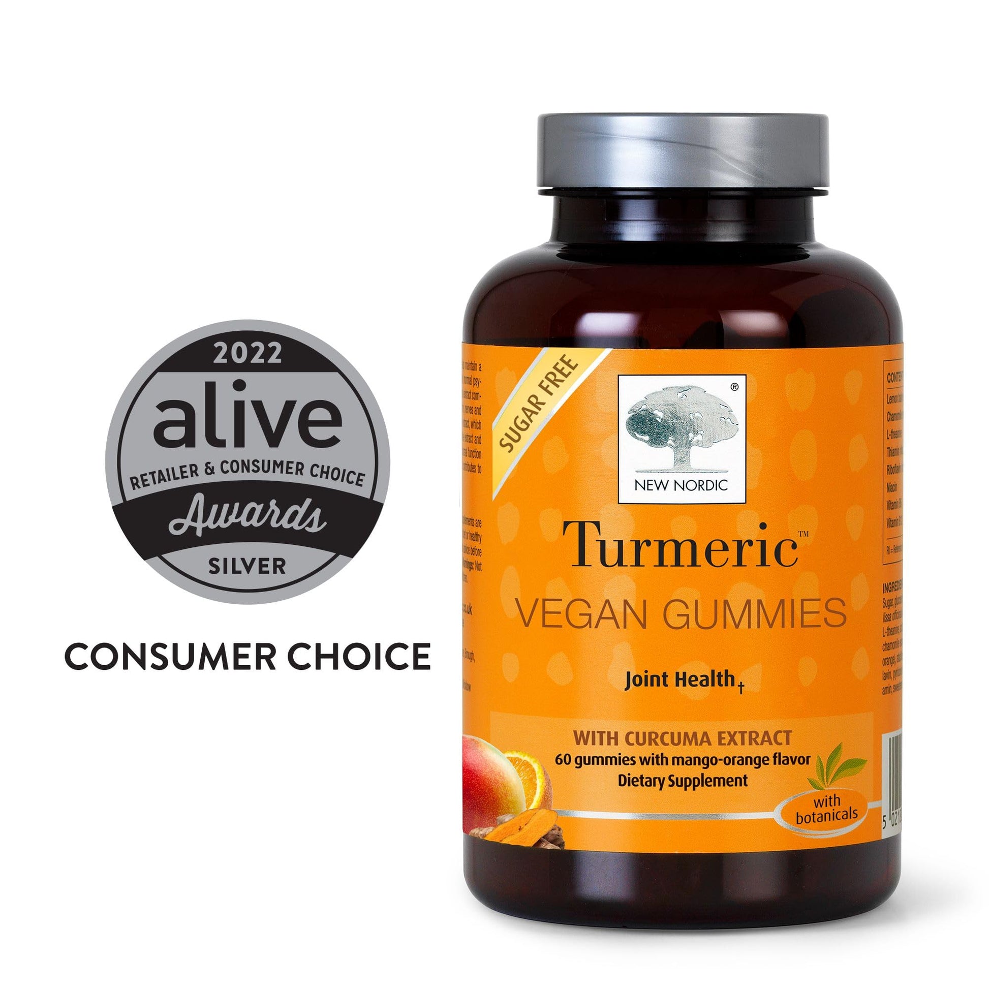 NEW NORDIC Turmeric Curcumin Gummies, Sugar Free, 300 mg Turmeric Supplement for Men and Women, Supports Normally Functioning Joints, Knees, Shoulders, Mango Orange, 60 Count NEW NORDIC buy supplements canada