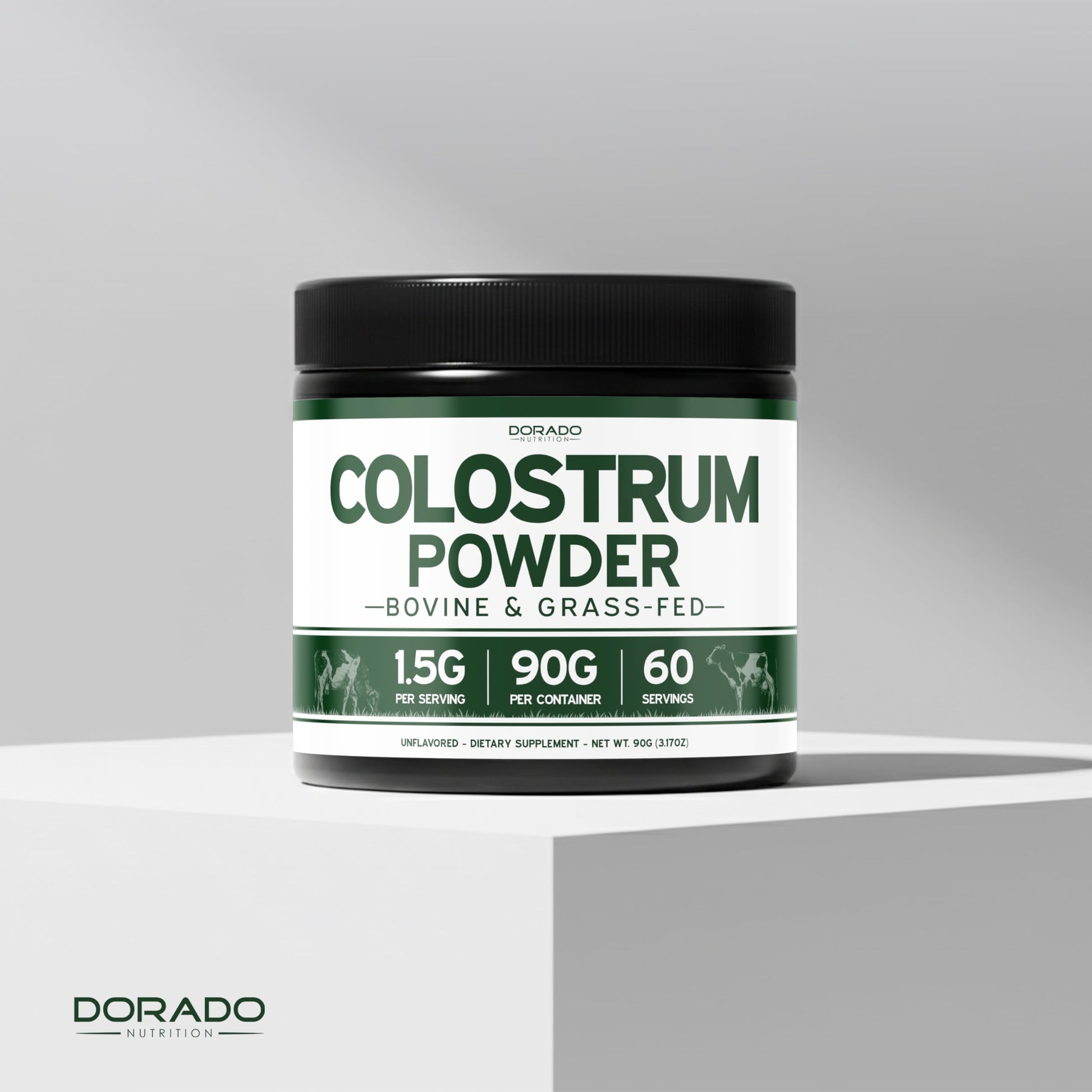Colostrum Supplement Powder 90g (60 Servings of 1.5g Pure Bovine Colostrum Std. to Contain 20% IgG Immunoglobulins) Grass Fed Powder - No Fillers, Third Party Tested, Unflavored & Non-GMO DORADO NUTRITION buy supplements canada