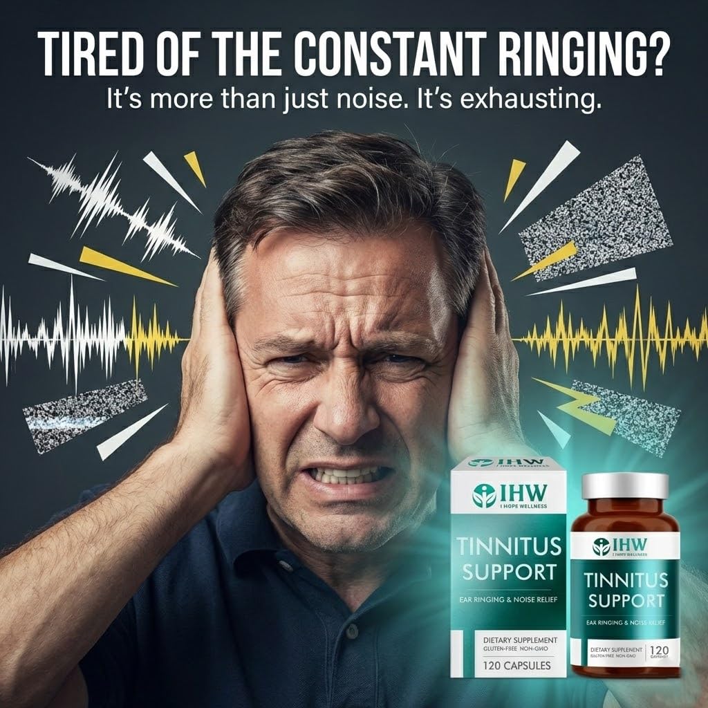 IHW Tinnitus Relief for Ringing Ears, 1200mg Tinnitus Relief Supplement, 120 Capsules, with Vitamin B Complex & C, Reduces Ringing in Ears, Promotes Hearing Wellness & Comfort IHW buy supplements canada