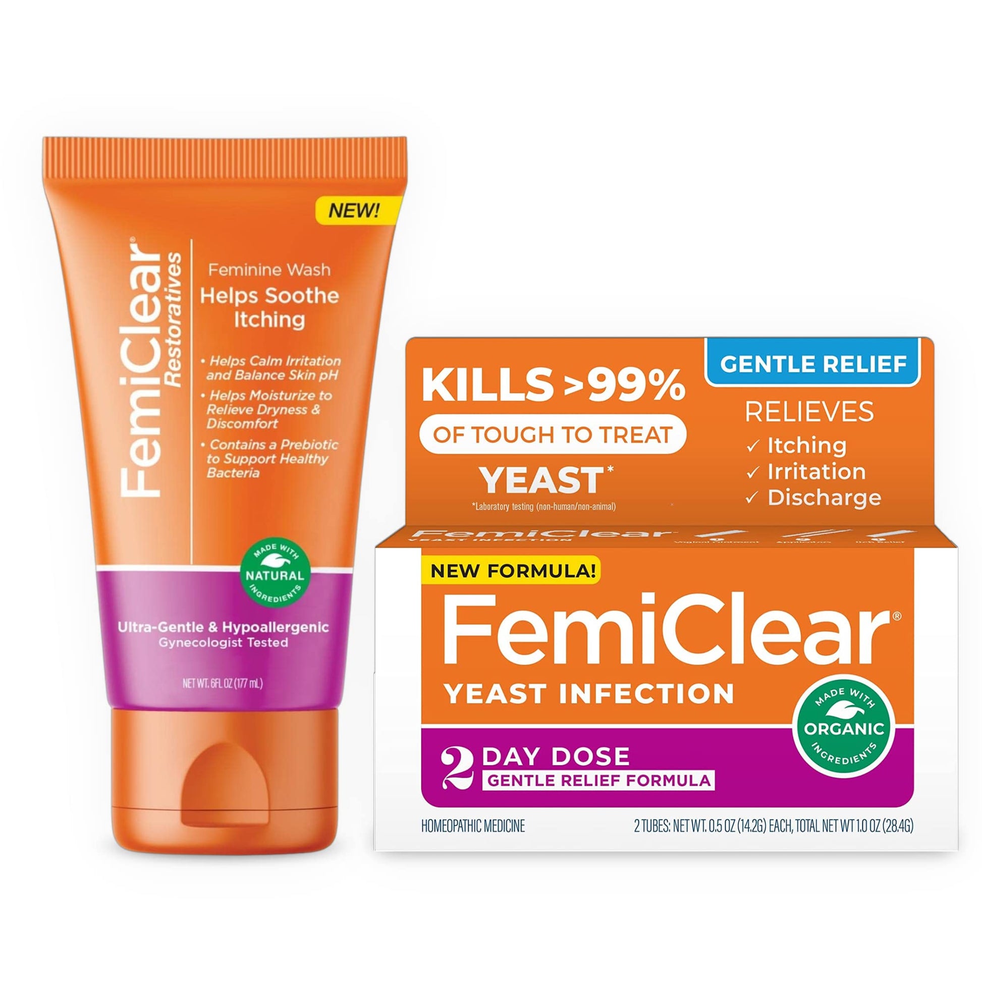 FemiClear 2-Day Dose Yeast Infection Product for Women Feminine Wash, Gentle Relief Formula Infection FemiClear buy supplements canada