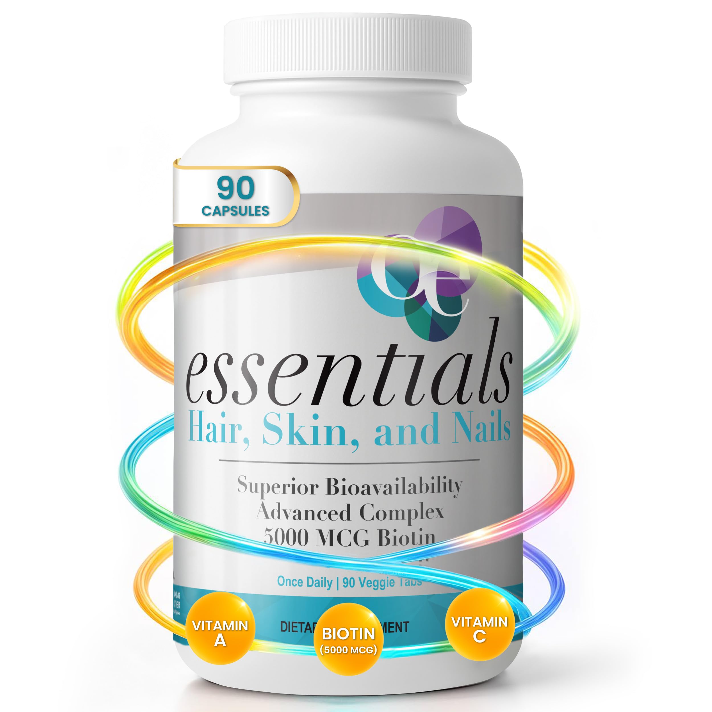 Organic Excellence Hair, Skin and Nails Vitamins for Women & Men – Biotin Supplement 5000 mcg– Hyaluronic Acid - Supports Healthy Hair Growth, Radiant Skin & Strong Nails, 3 Month Supply (90 Tablets) Organic Excellence buy supplements canada