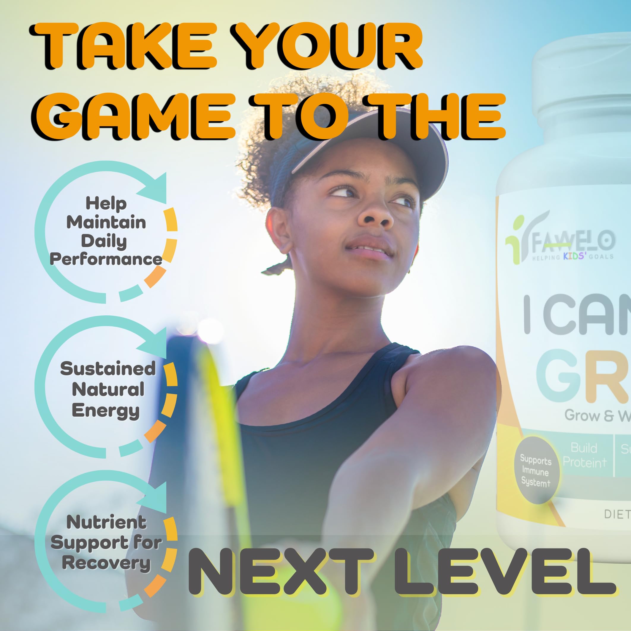 Fawelo I Can Grow (2 Pack) - for Kids 10+ and Teens | Enhances Natural Development | Strength Bone, Muscle & Joints | Immunity & Overall Health | Transparent Ingredients | Made in the USA Fawelo buy supplements canada