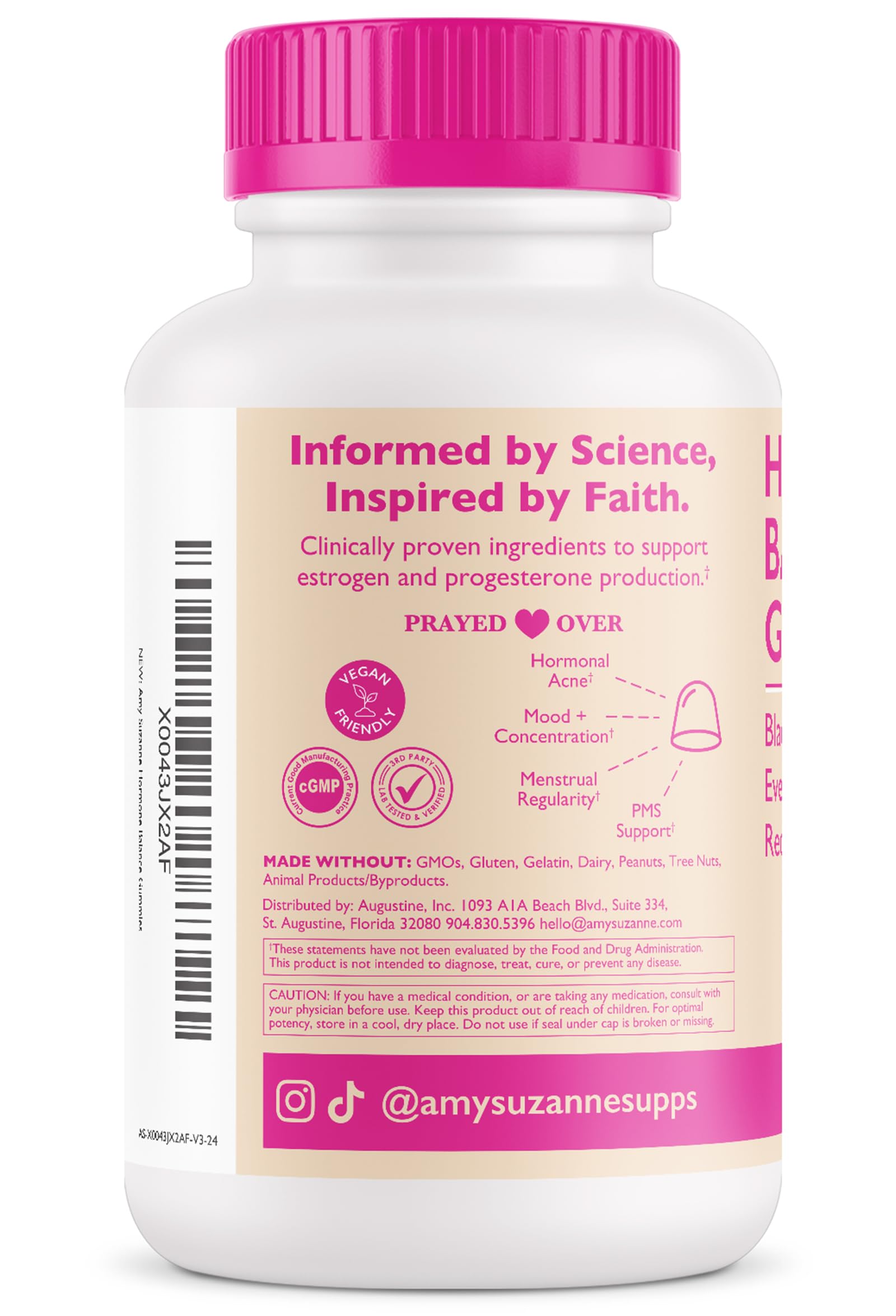 Amy Suzanne Hormone Balance Gummies for Women - Hormone Harmony for Mood, Energy, Bloating - Hormonal PMS, Perimenopause & Menopause Support - Red Raspberry Leaf & Black Cohosh - 60 Gummy Supplements Amy Suzanne buy supplements canada