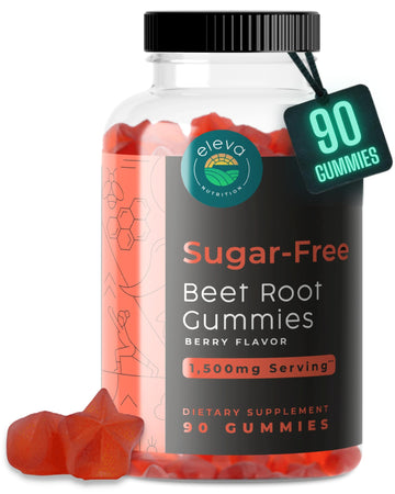 Eleva Nutrition Sugar-Free Beet Root Gummies- Vitamin C & B9- Memory & Focus Chews- Nitric Oxide -Energy Beet Supplement- 90 Organic Beetroot Chews for Men & Women Eleva Nutrition buy supplements canada