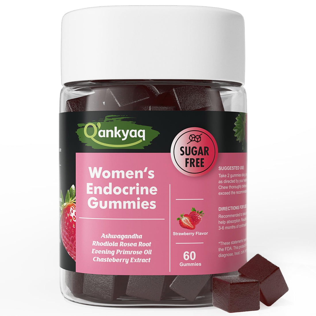 Q'ankyaq PMS Support Gummies for Women, Hormone Balance with Evening Primrose Oil, Chasteberry, Vitamins B6 & B12 - Comfort, Bloating, Mood & Energy Support - 60 Gummies Q'ankyaq buy supplements canada
