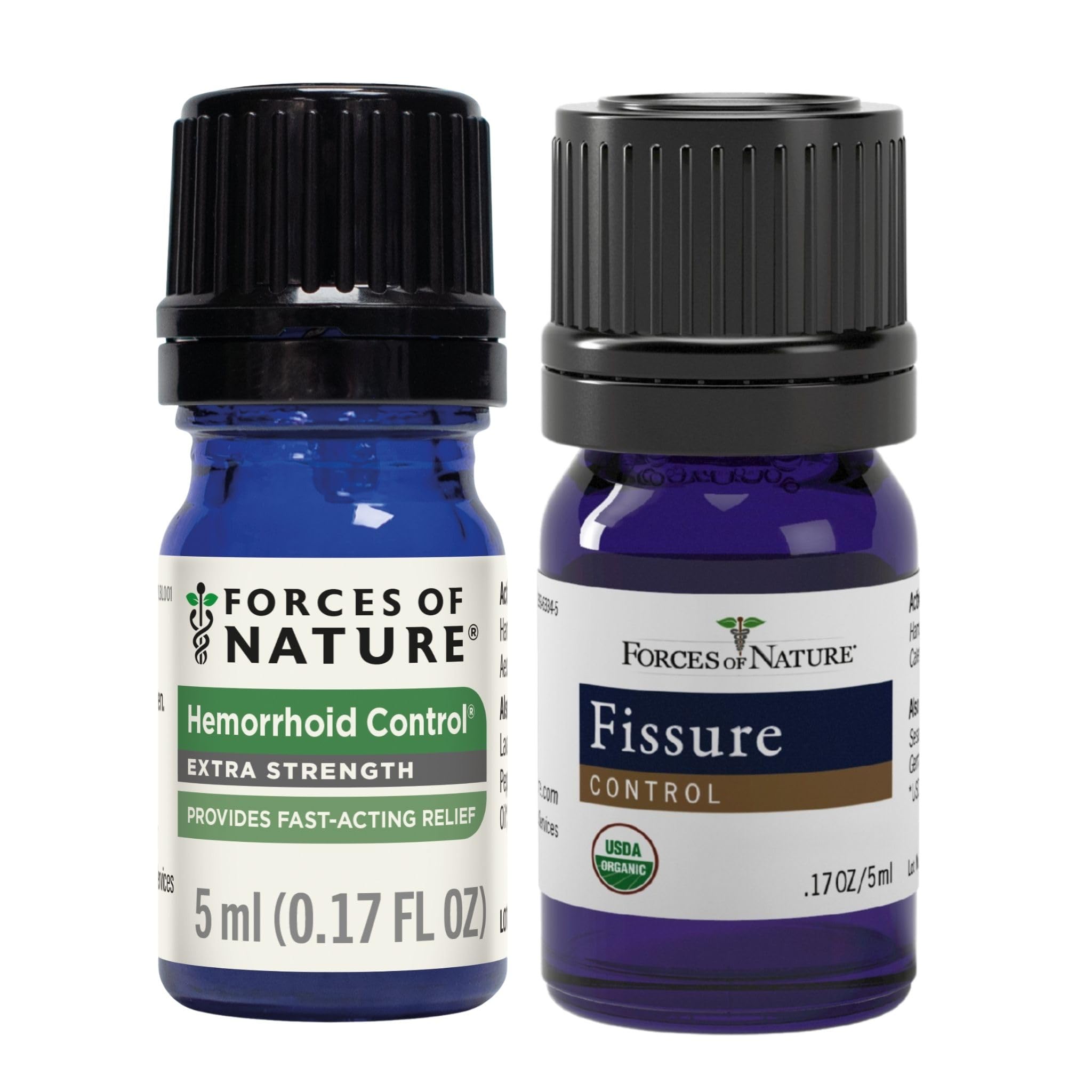 Forces of Nature Hemorrhoid Control Extra Strength (5ml) + Organic Fissure Care (5ml) | Virtual Bundle Forces of Nature buy supplements canada
