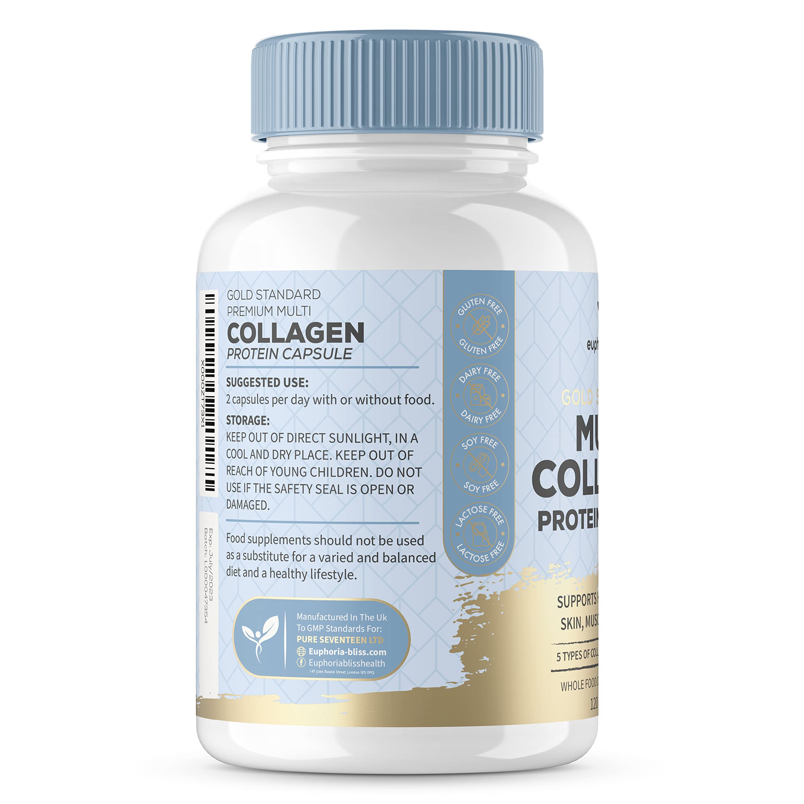 High Strength Multi Collagen 1400MG Tablets with Turmeric & Kelp, Skin, Hair, Nails Euphoria Bliss buy supplements canada