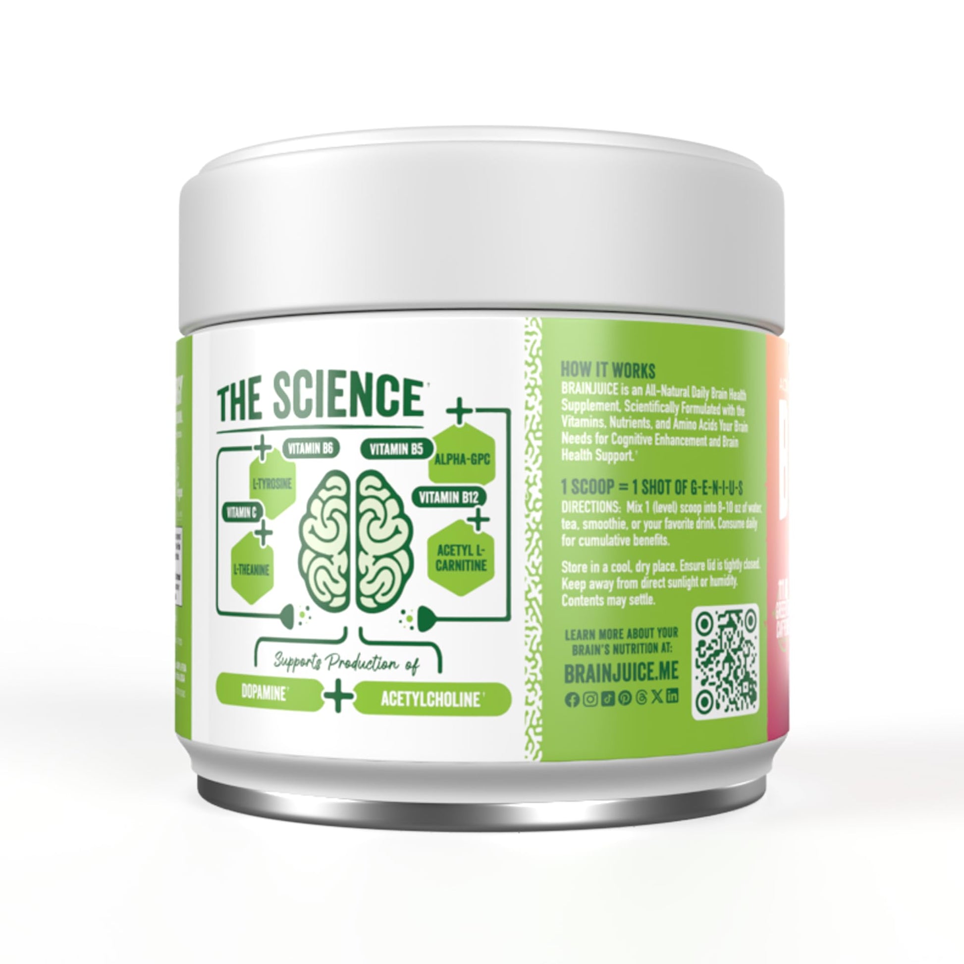 BrainJuice Nootropics Brain Support Supplement, Gluten Free Powder for Energy and Focus, Pre Workout w/Alpha GPC, Vitamin B & Organic Green Tea Extract Caffeine, Active Pomegranate Acai, 15 Servings BrainJuice buy supplements canada