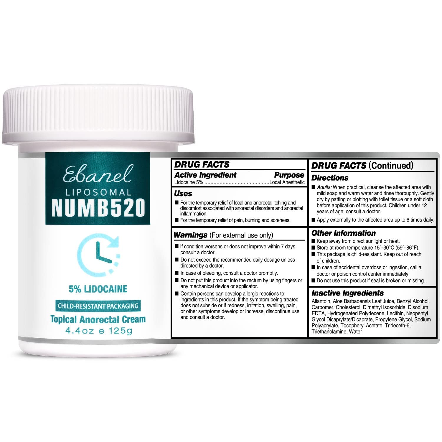 Ebanel Bundle of Pain Relief Cream Arnica Menthol 2 Oz, and Topical Numbing Cream 4 Oz Ebanel buy supplements canada
