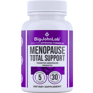 BIGJOHNLAB® - Menopause Total Support – Advanced Probiotic Formula with 5 Strains & 15 Billion CFU, Resveratrol, Black Cohosh, Acacia Fiber, Non-GMO & 100% Vegetarian BIGJOHNLAB buy supplements canada