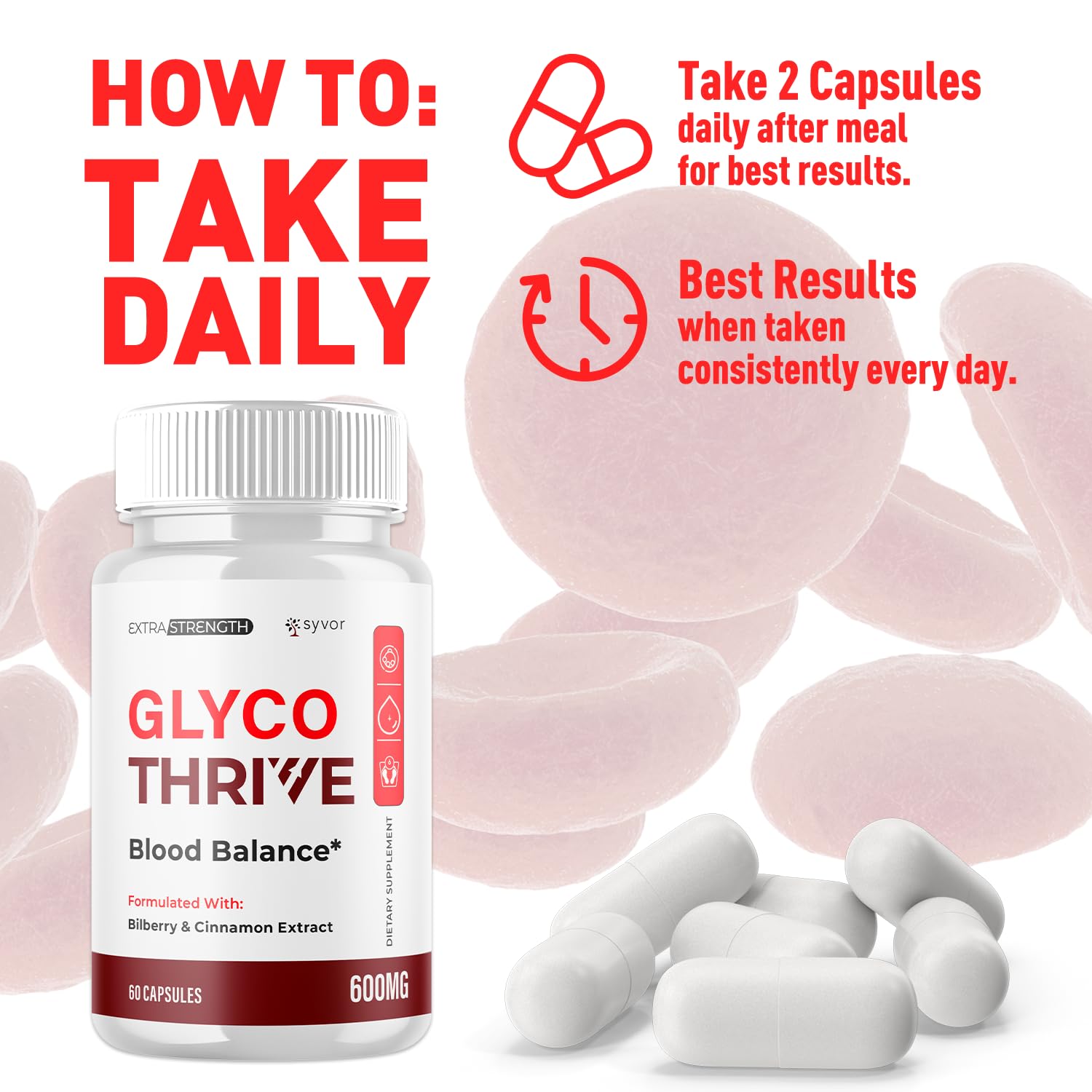 Glyco Thrive Capsules, Official GlycoThrive Glycogen Support Pills with All Natural Ingredients, Advanced Formula Health Supplement with Max Strength Premium Vitamins for Women & Men (60 Capsules) Syvor buy supplements canada