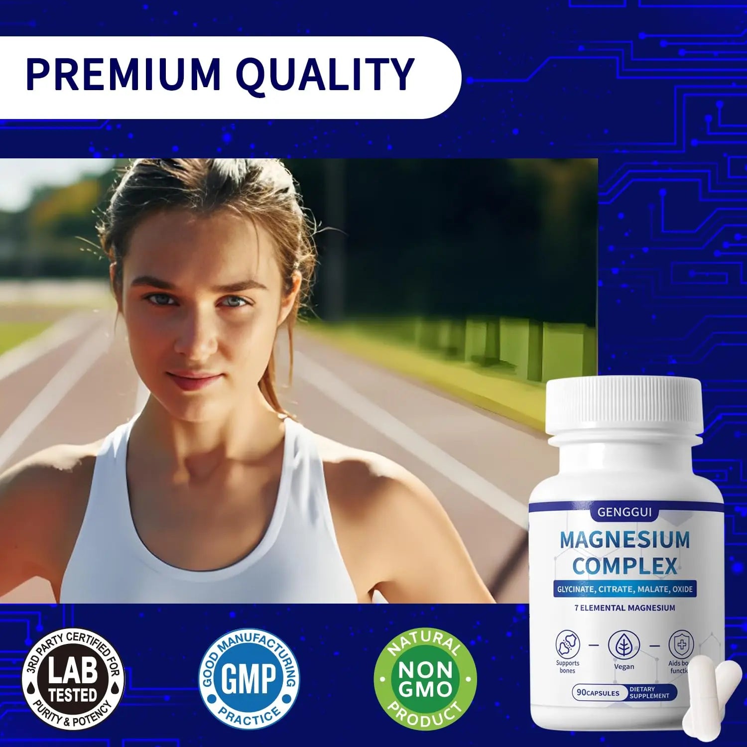 Magnesium Complex 1000mg with 8 Types - Glycinate, Citrate, Malate - Supports Muscle Relaxation, Bone Health, Energy Production & Sleep - High Absorption, Non-GMO, Vegan Capsules, 90 Count (001) ZYGCDZ buy supplements canada