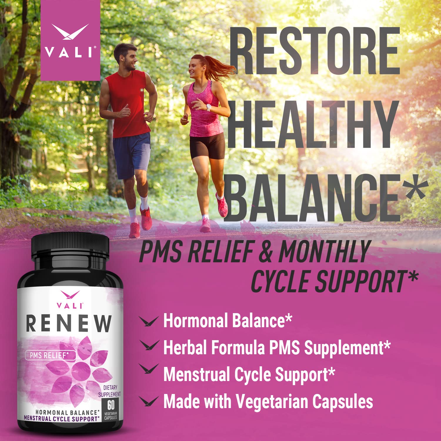 VALI Renew PMS Relief Supplement. Women’s Menstrual Cycle Support. Herbal Formula VALI buy supplements canada