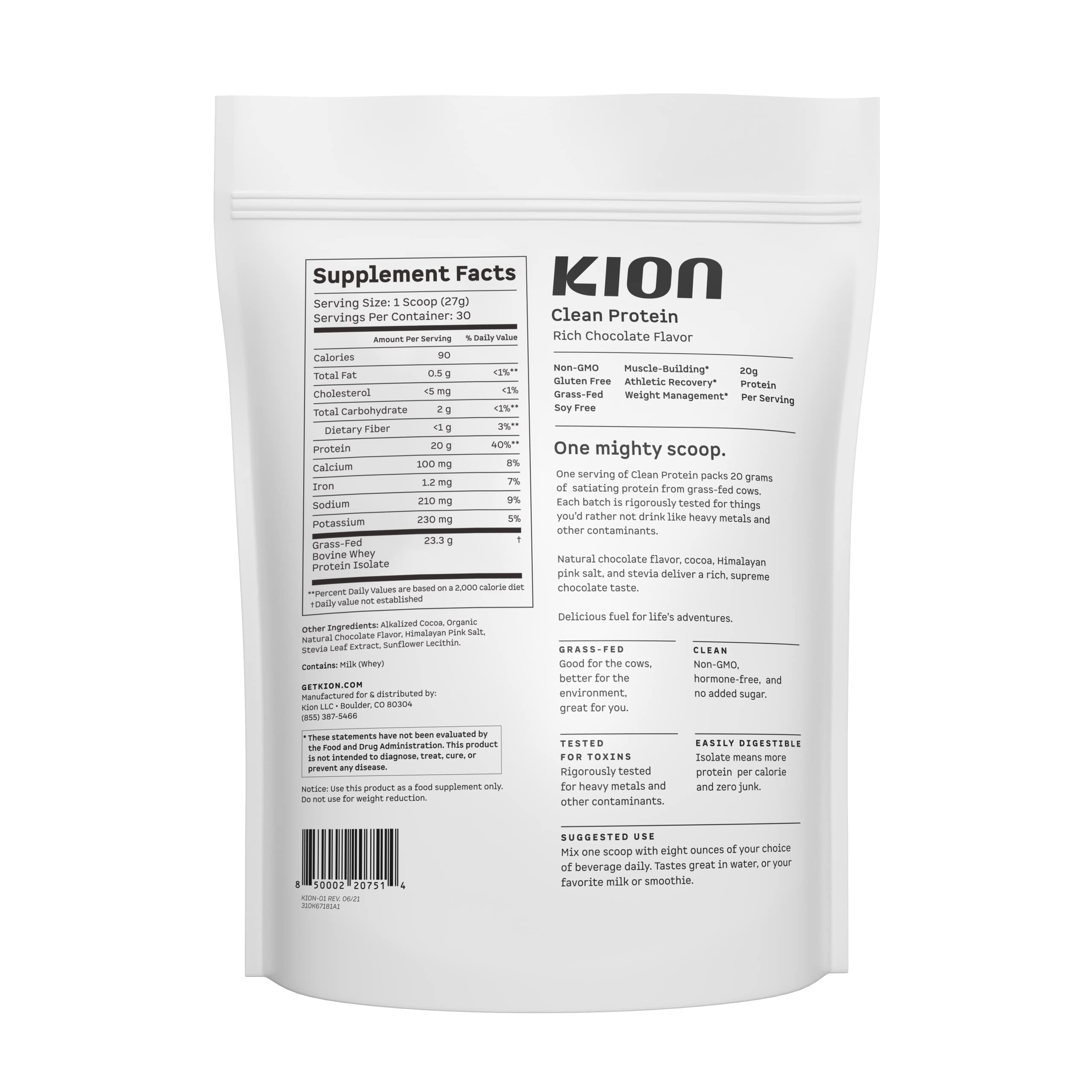 Kion Clean Protein | Grass-Fed & Pasture-Raised Whey Isolate Protein Powder Kion buy supplements canada