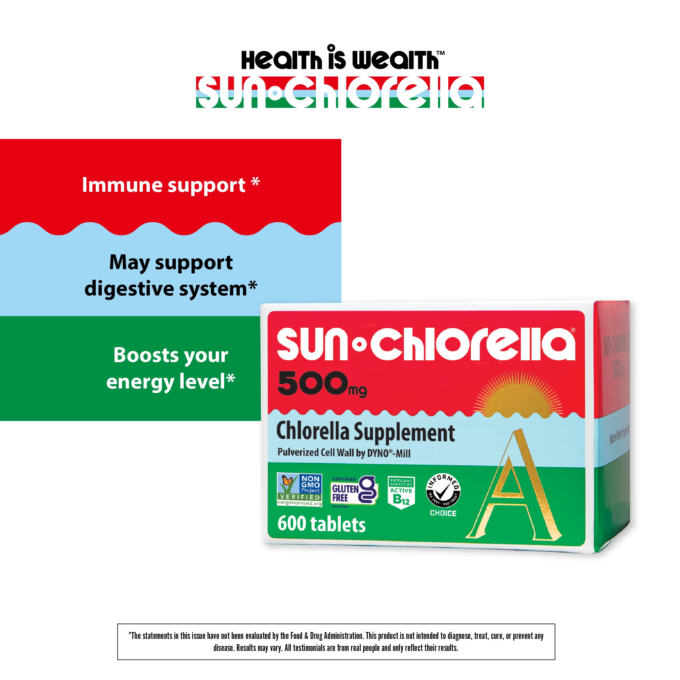Sun Chlorella 500mg Whole Body Wellness Green Algae Superfood Supplement - Immune Defense, Gut Health, Natural Purification, Energy Boost Sun Chlorella buy supplements canada