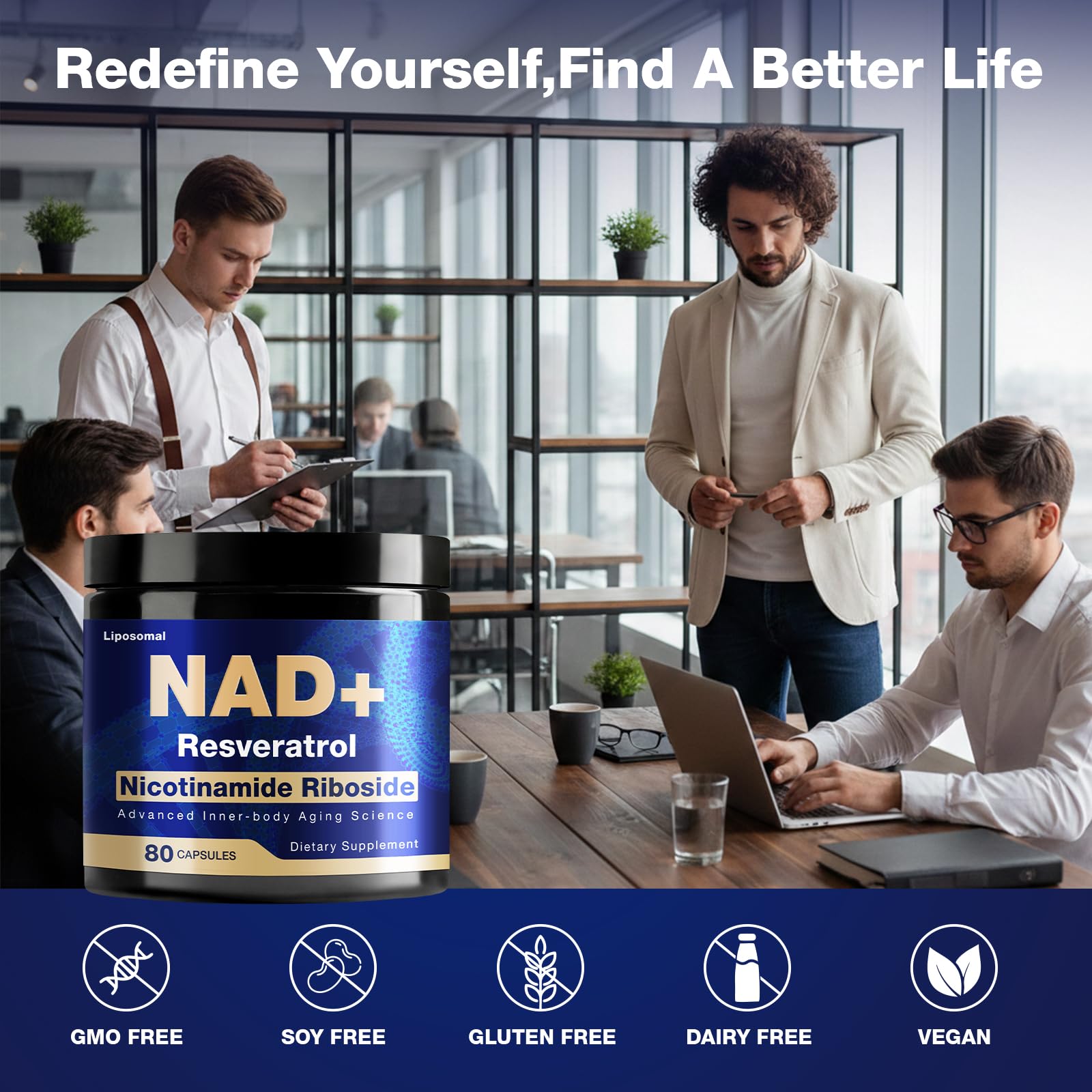 NLMUBR LUCKSIT NAD Supplement - NAD Nicotinamide Riboside Resveratrol 900mg, Liposomal NAD Supplements for Women and Men, Supports Cellular Energy, Anti-Aging, Brain & Muscle NLMUBR LUCKSIT buy supplements canada
