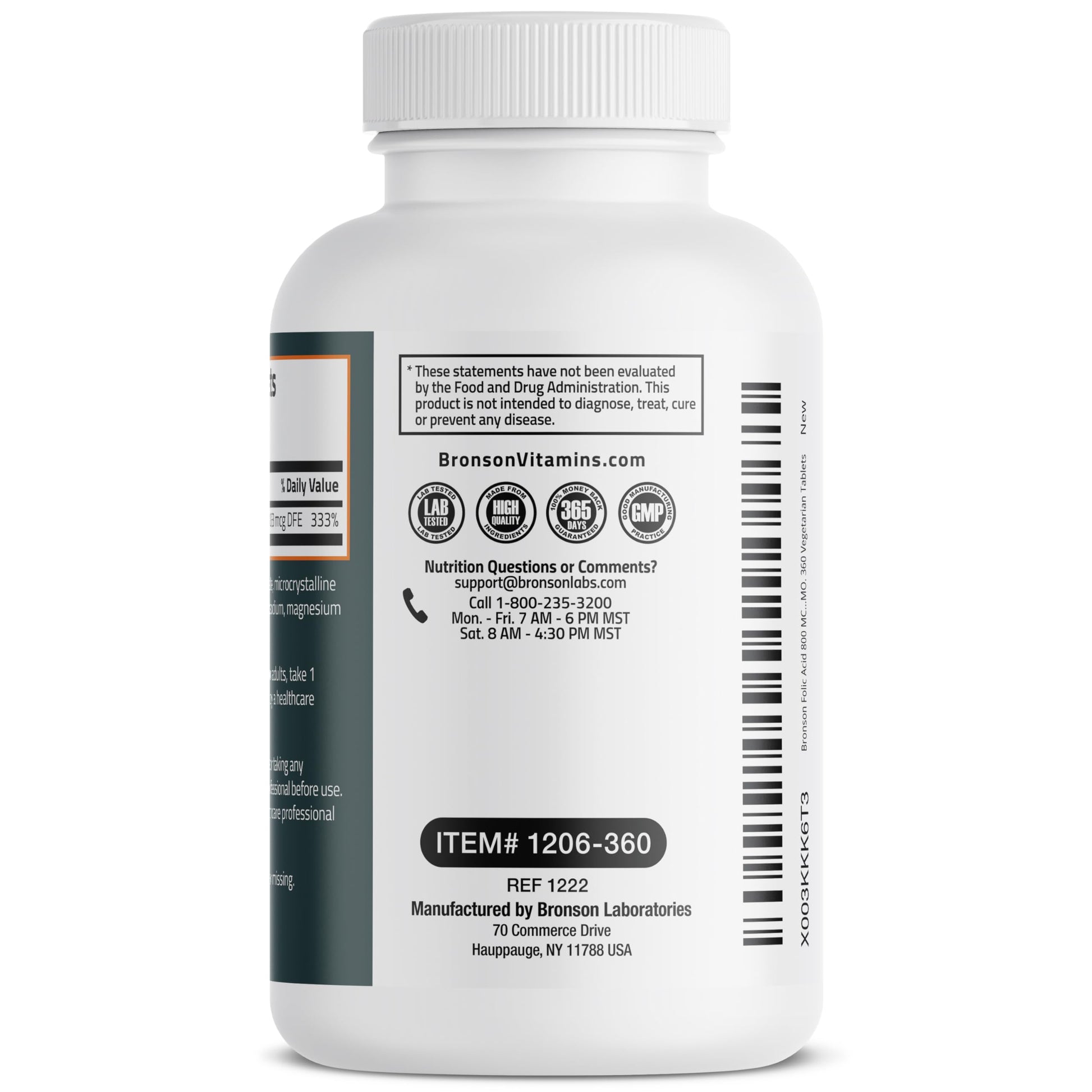 Bronson Folic Acid 800 MCG Supports Prenatal Development, 1 Year Supply, Non-GMO Bronson buy supplements canada