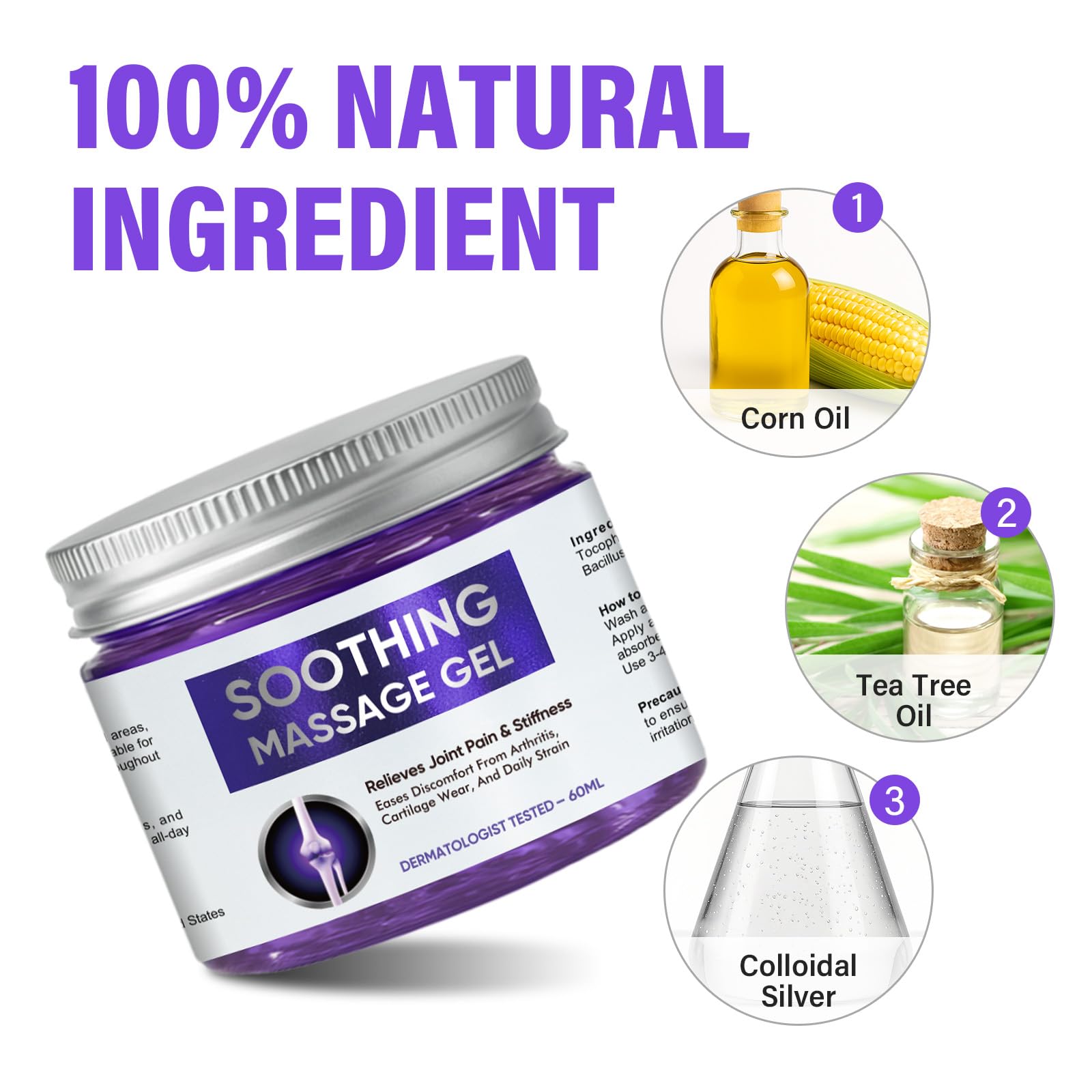 Joint Purple Gel, Fast-Absorbing Soothing Relief Massage Gel with Natural Extracts, Support Muscle, Joint, Shoulder, Knee, Back, Lumbar & Muscle Stiffness WKCWKC buy supplements canada