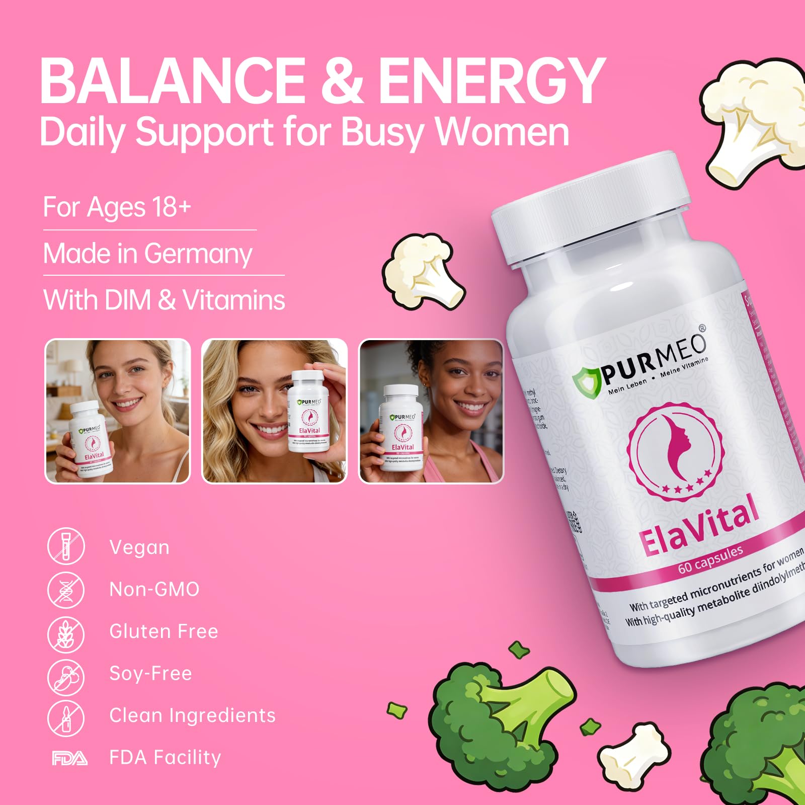 purmeo DIM Supplement for Women, Patented Formula Diindolylmethane Support Estrogen Hormone Balance & Breast Health, Non-GMO, 60ct Vegan Capsules purmeo buy supplements canada