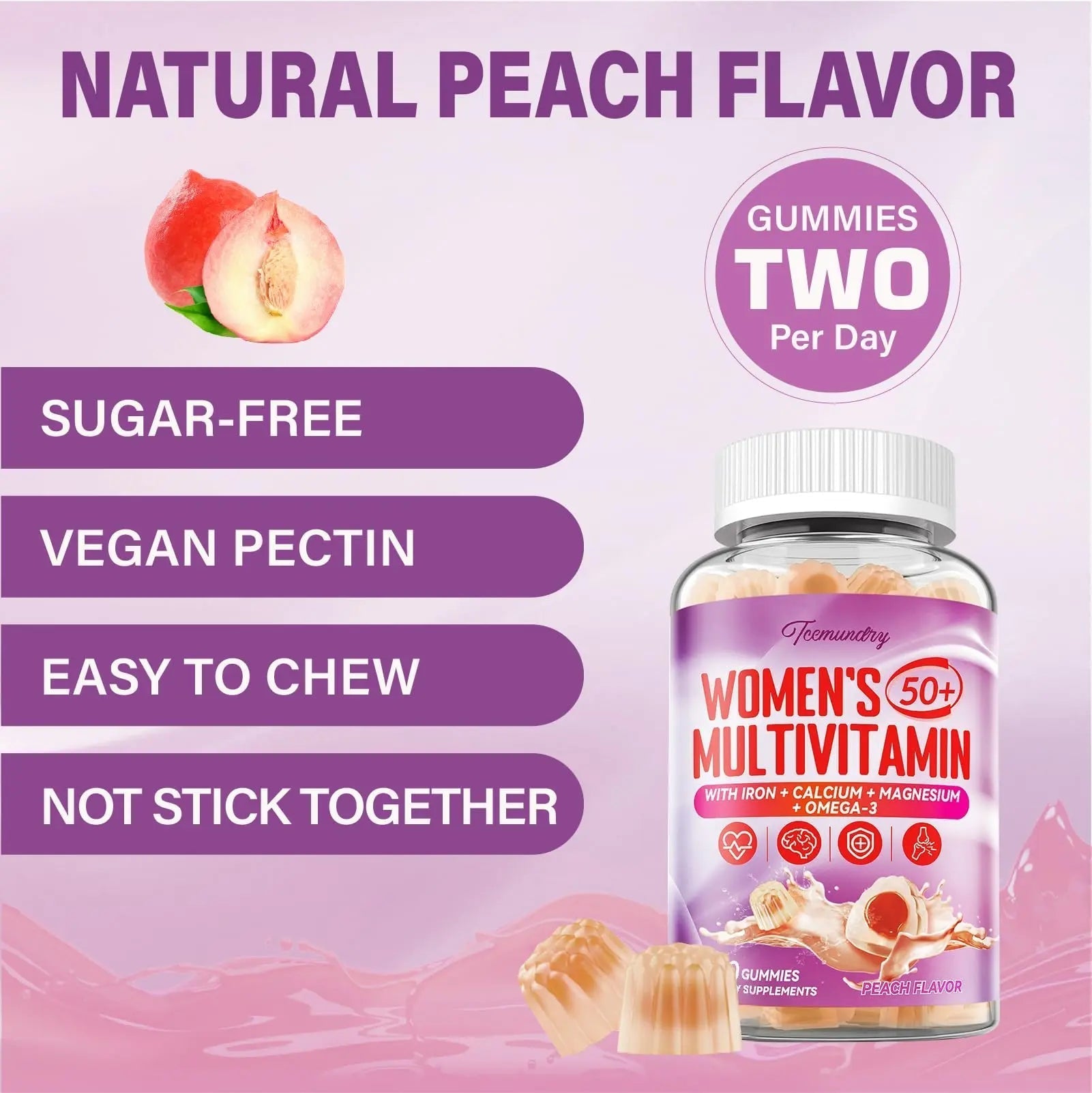 Multivitamin Gummies for Women 50 Plus - with Omega 3, Coenzyme Q10, Iron, Calcium, Zinc, Vitamin A, C, D3, E, K2, B Complex, Folate Tcemundry buy supplements canada