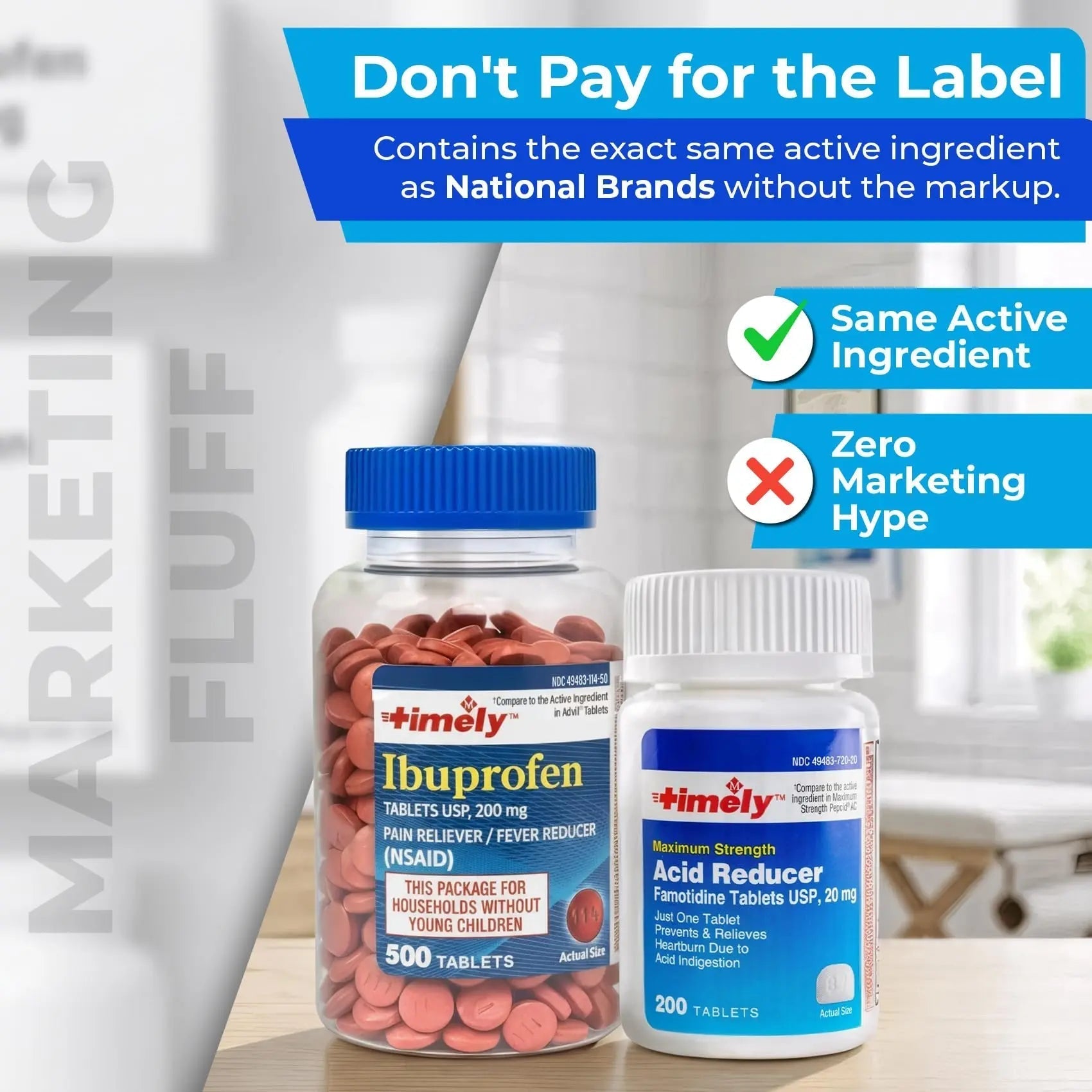 TIME-Cap Labs Ibuprofen 200mg (500 Tablets) & Famotidine 20mg Acid Reducer (200 Tablets) Bundle - Fever, Pain Reliever Pills for Headaches & Heartburn Relief Medicine for Acid Reflux & Indigestion TIME-CAP LABS, INC. buy supplements canada