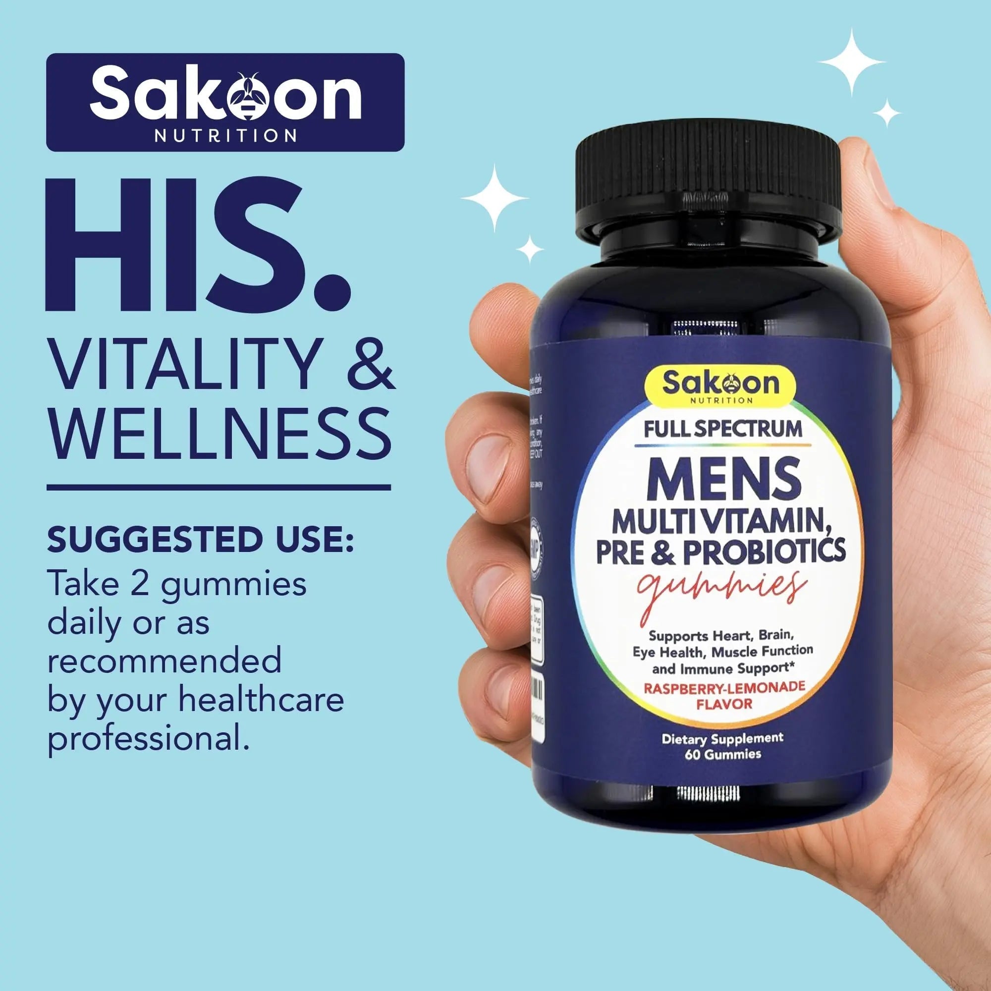 Sakoon nutrition Men's Multivitamin Gummies with Probiotics and Prebiotics, Adult Multivitamin A, C, D, E, B & More Sakoon nutrition buy supplements canada