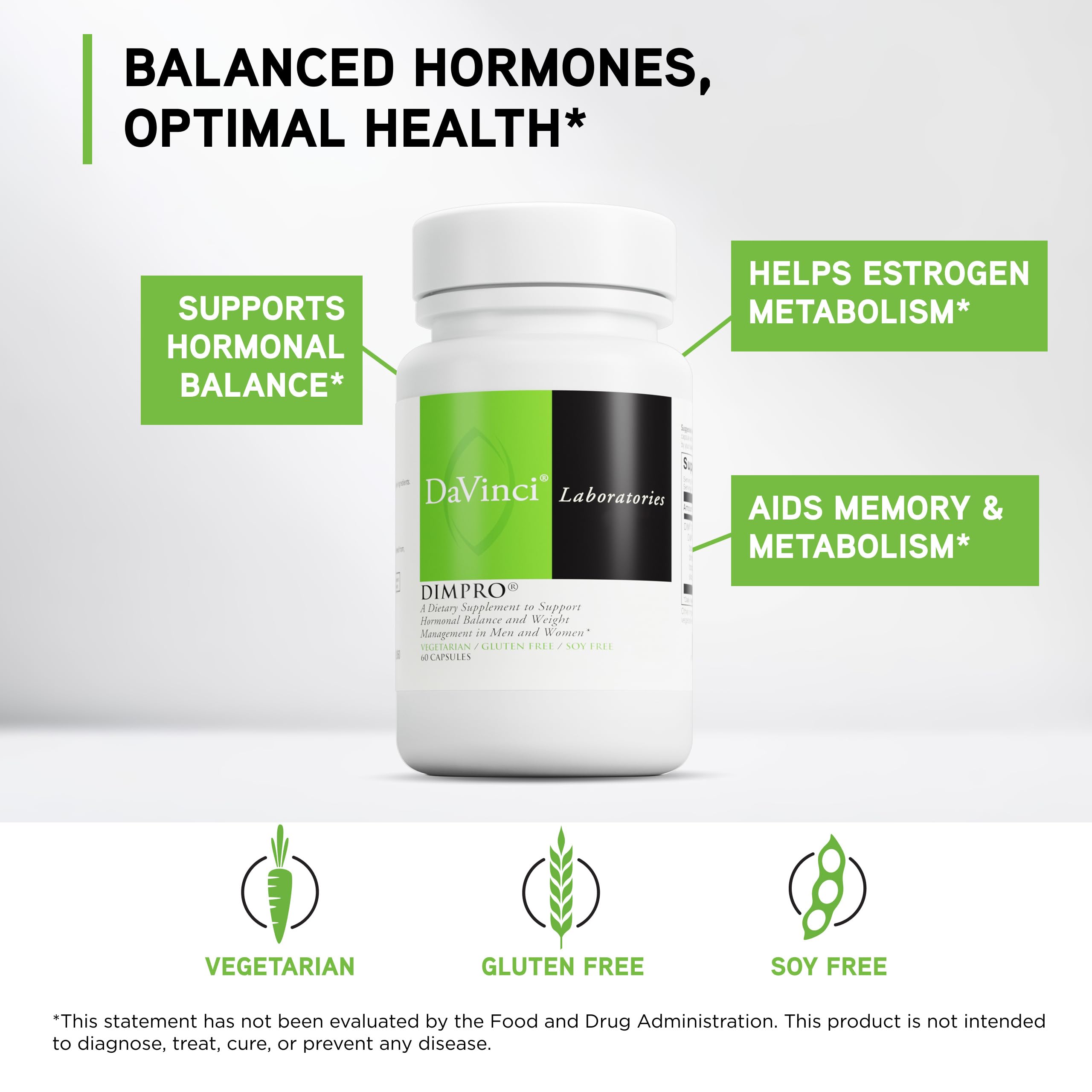 DAVINCI Labs DimPro - Dietary Supplement to Support Hormonal Balance in Men & Women & Healthy Weight Management* - with Vitamin E and More - Vegetarian - Soy-Free - Gluten-Free - 60 Capsules DAVINCI buy supplements canada
