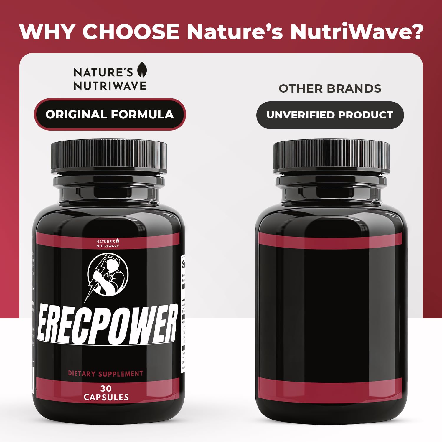 Nature’s NutriWave ErecPower – 100% Natural Men’s Wellness Supplement with Niacin, Zinc & Herbal Blend - Made in USA – 30 Capsules, 3 Month Supply Nature’s NutriWave buy supplements canada
