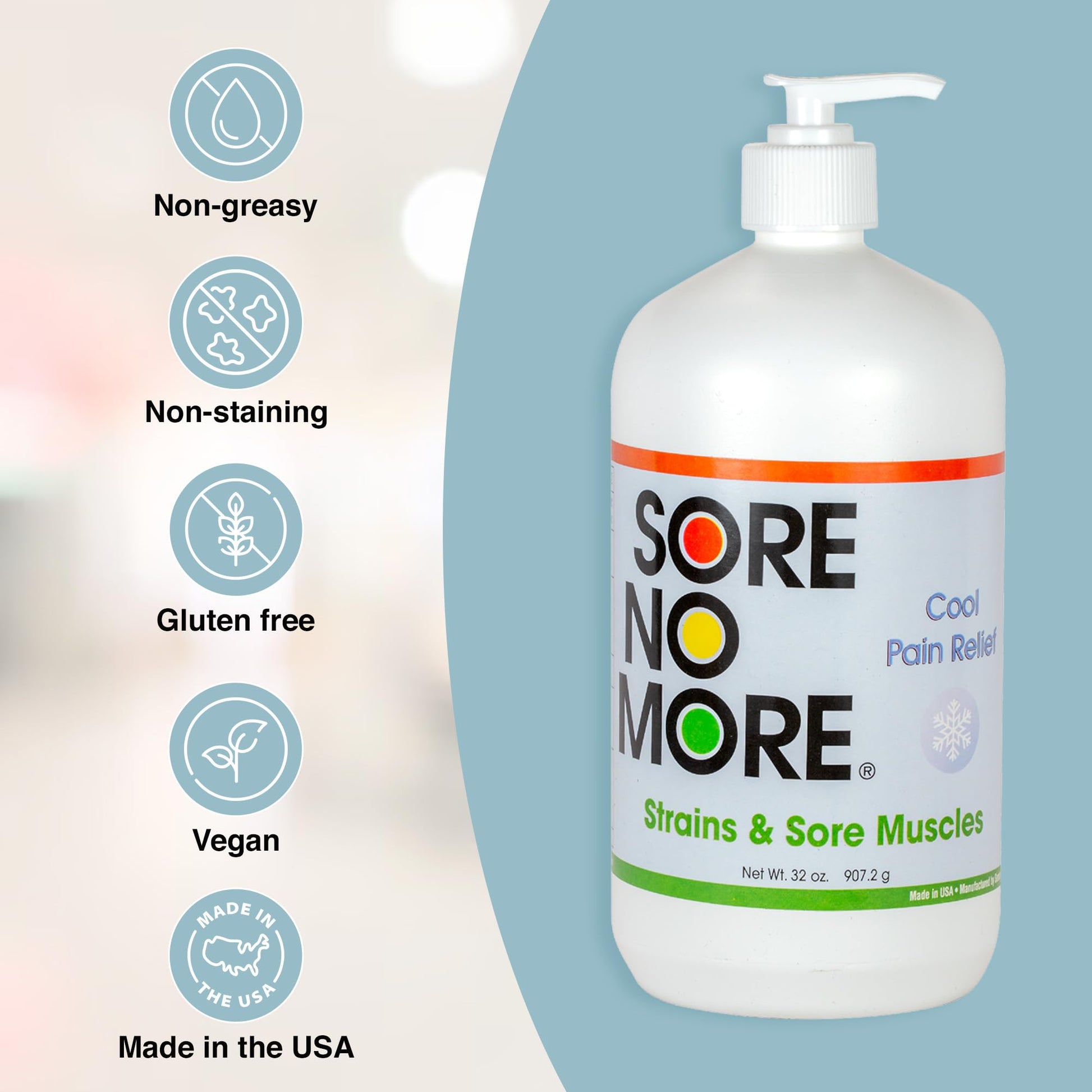 Sore No More Cool Relieving Gel for Aches & Pains in Muscles & Joints associated with Strains, Bruises & Sprains | Absorbs Quickly with a Refreshing Lemon Aroma | 32 oz Bottle with Pump Sore No More buy supplements canada