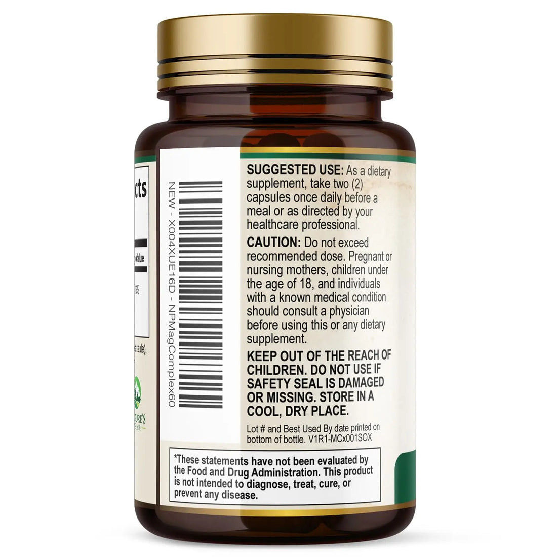 Magnesium Complex Supplement - Magnesium 500mg Per Serving - High Absorption Blend of Glycinate, Citrate, Malate, Oxide - Supports Sleep, Muscle, Bone, Heart Health - Bottled in USA - 60 Capsules Nature's Peak buy supplements canada
