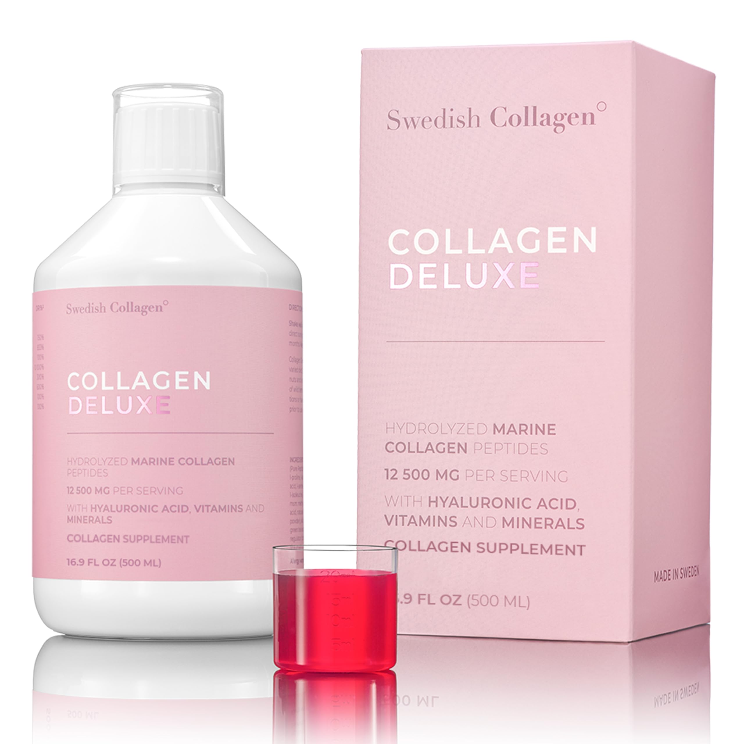 Swedish Collagen - 12500mg Collagen Deluxe 500ml I Hydrolyzed Marine Collagen Peptides (Type I & III) Swedish Collagen buy supplements canada