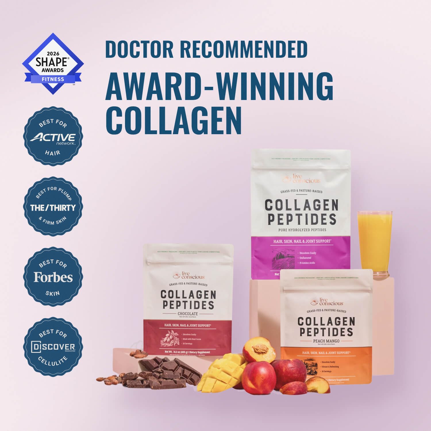 Live Conscious Collagen Peptides Powder - Naturally-Sourced Hydrolyzed Collagen Powder - Hair, Skin, Nail, and Joint Support - Type I & III Grass-Fed Collagen Live Conscious buy supplements canada